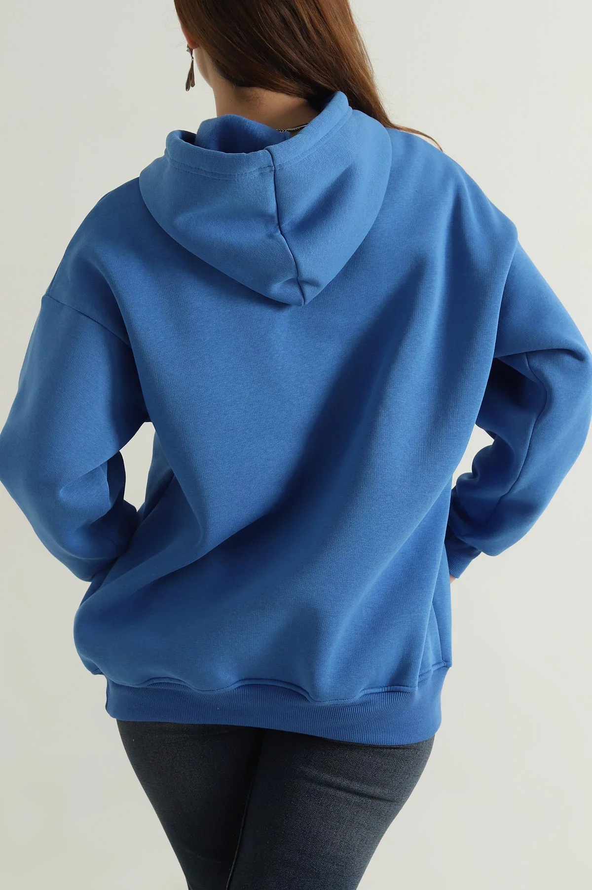 Mavi Şardonlu Kadın Üç İp Sweat 412809