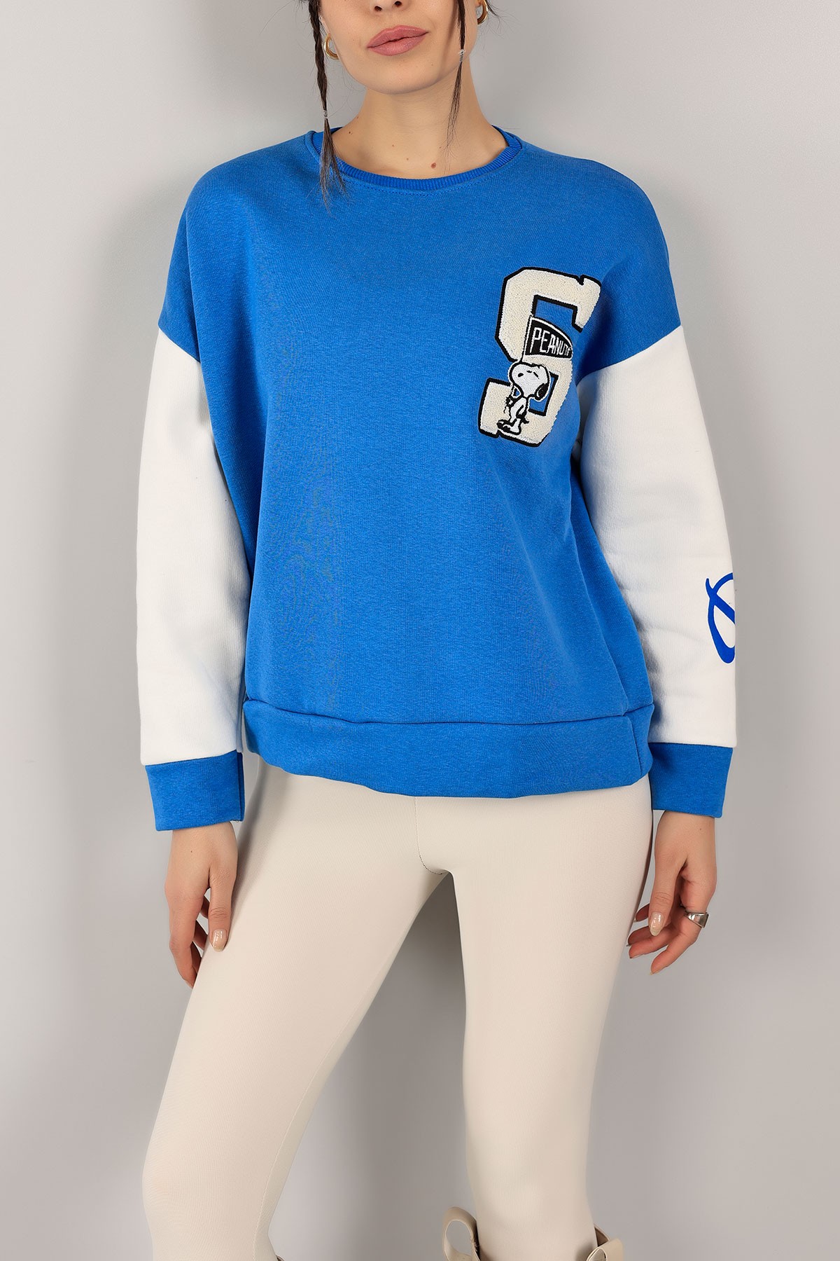 Mavi Şardonlu Süzene Nakışlı Sweat 143196