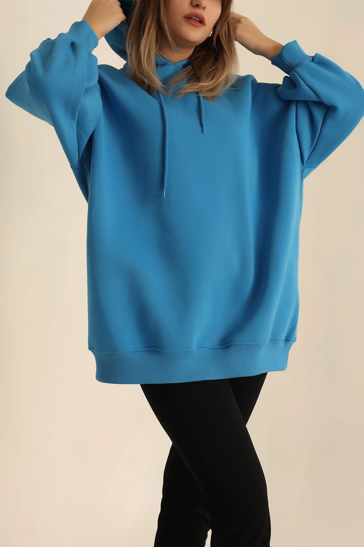 Mavi Şardonlu Sweat Tunik 225626