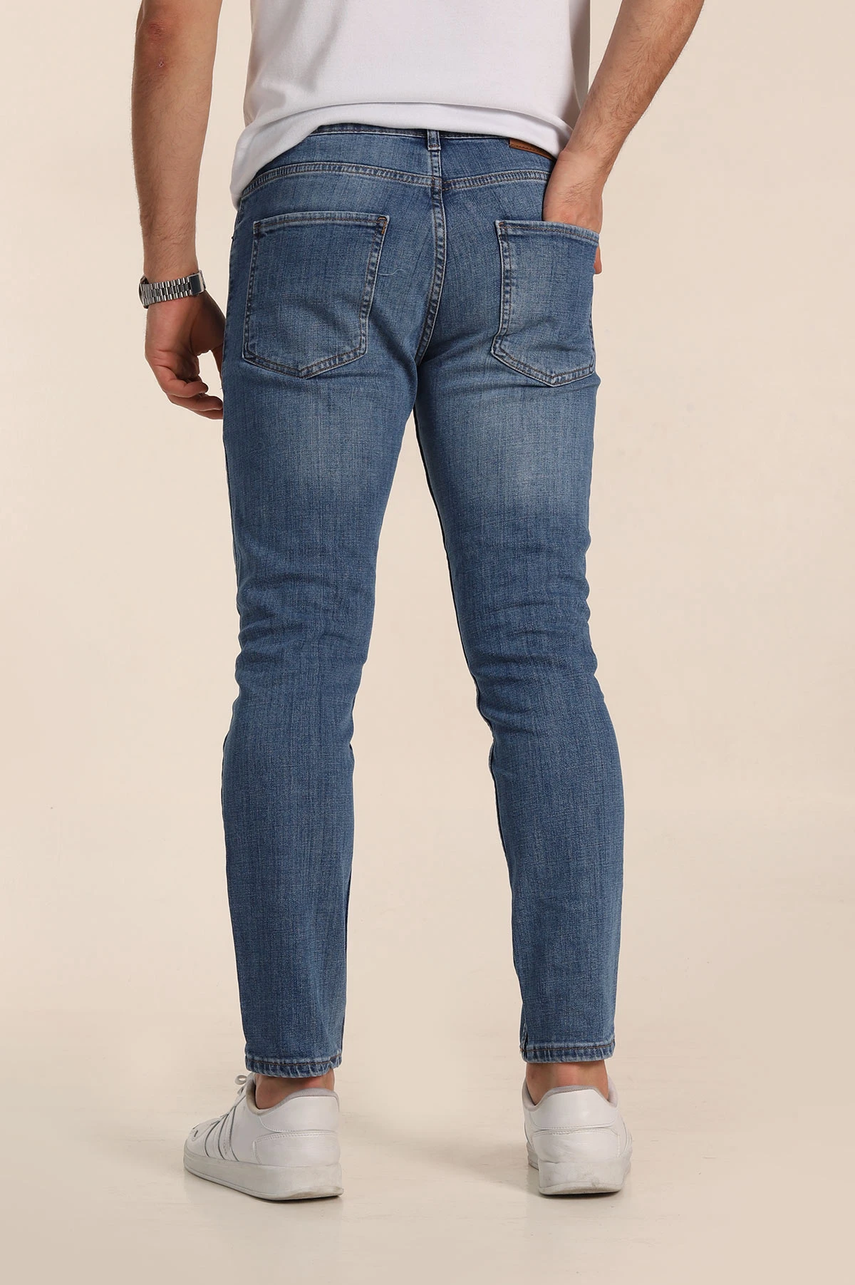 Mavi Skinny Fit Yıkamalı Taşlama Detaylı Erkek Kot Pantolon 354415