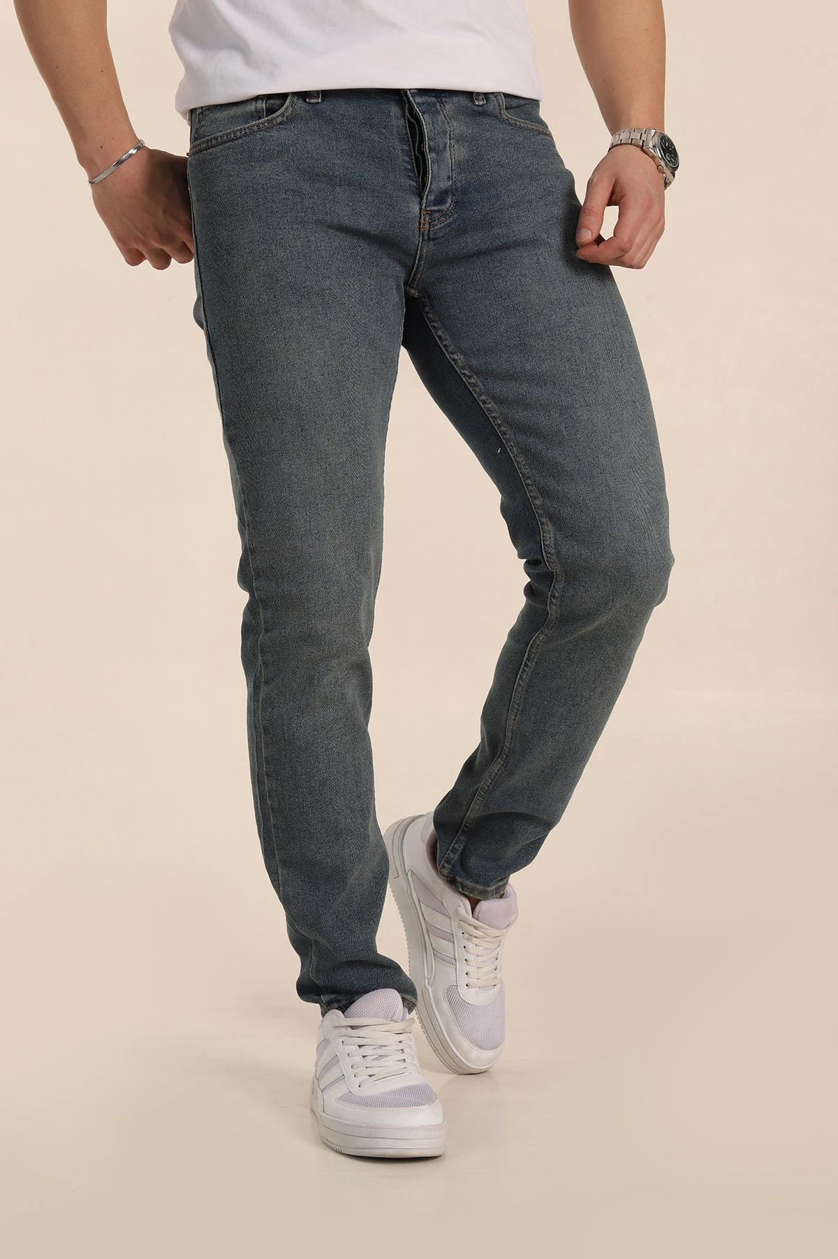 Mavi Skinny Fit Yıkamalı Taşlama Detaylı Erkek Kot Pantolon 354464