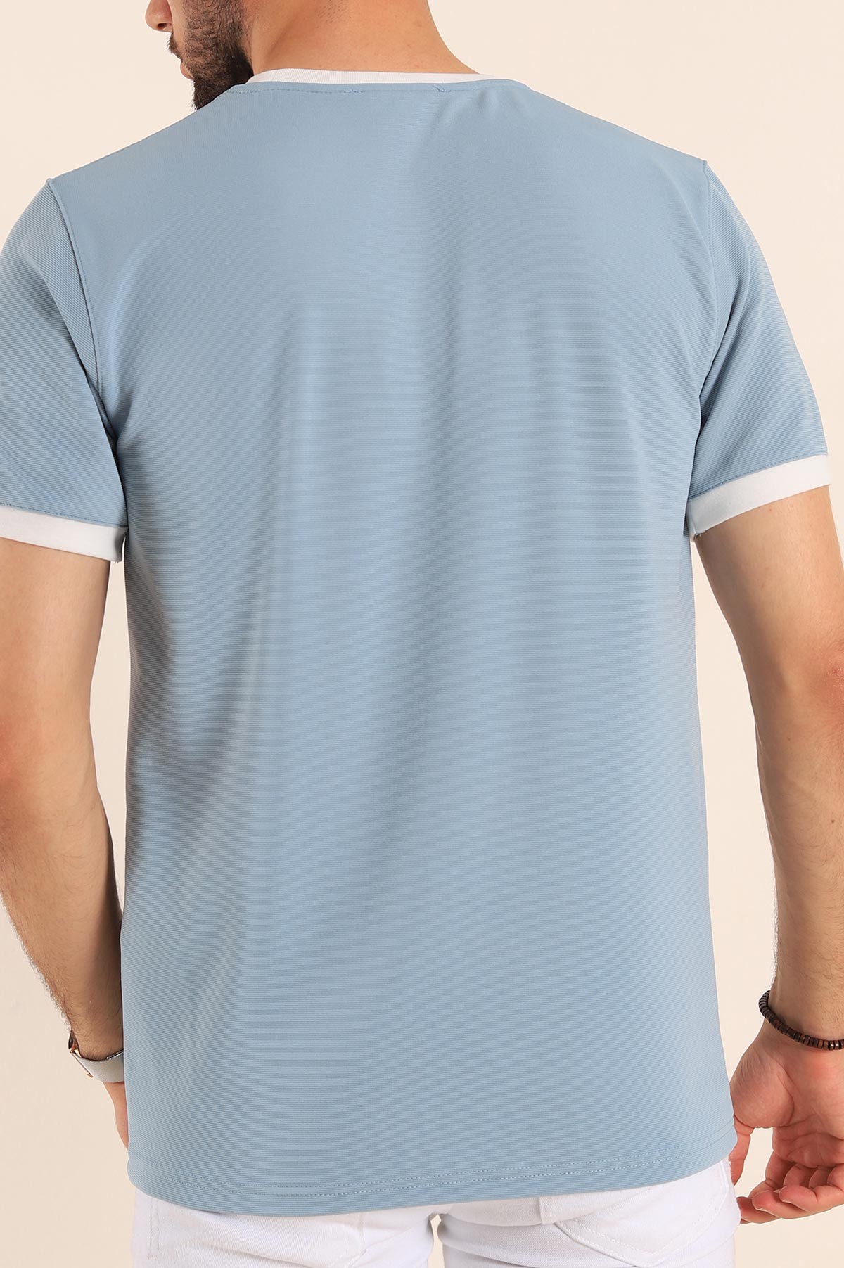 Mavi Slim Fit Kabartma Yazılı Erkek Tişört 190451