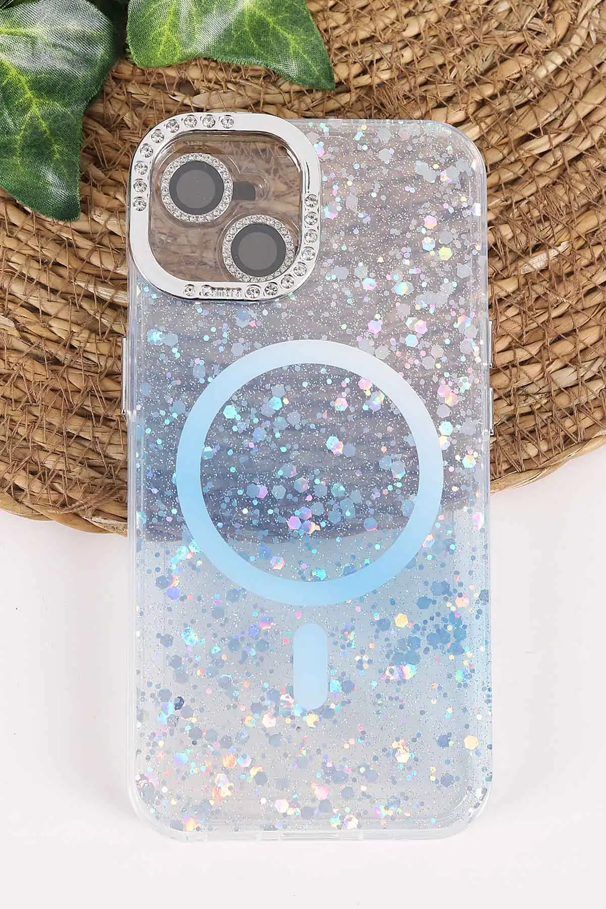 Mavi TeknoCase İPhone 13 Uyumlu Sortie Diamond Case Serisi Sert Silikon Telefon Kılıfı 457955
