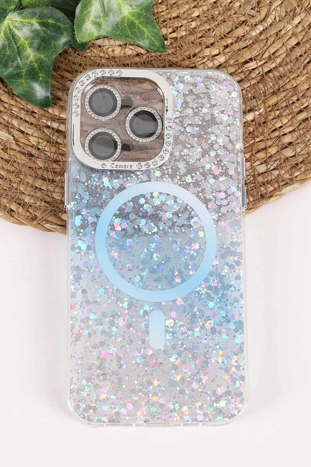 Mavi TeknoCase İPhone 14 Pro Max Uyumlu Sortie Diamond Case Serisi Sert Silikon Telefon Kılıfı 457969