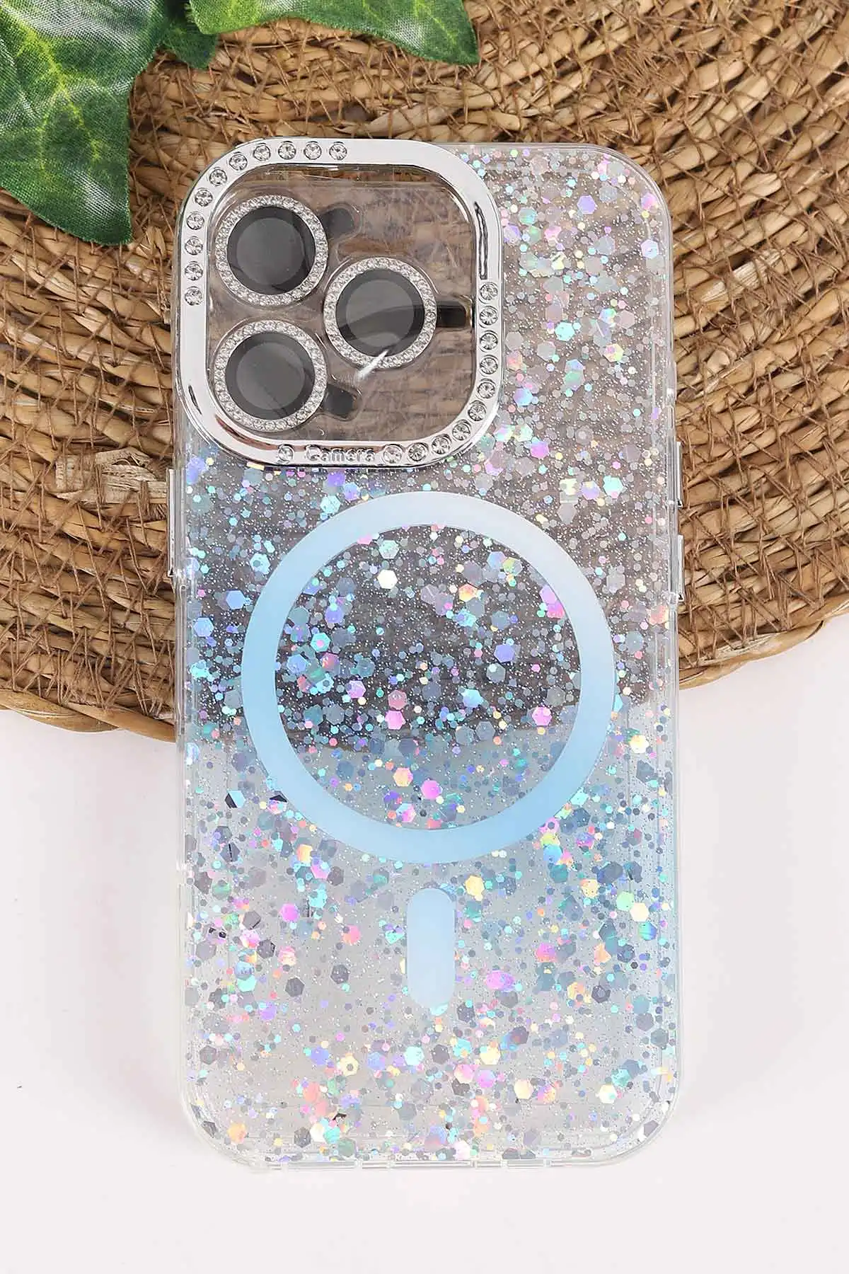 Mavi TeknoCase İPhone 16 Pro Uyumlu Sortie Diamond Case Serisi Sert Silikon Telefon Kılıfı 458003