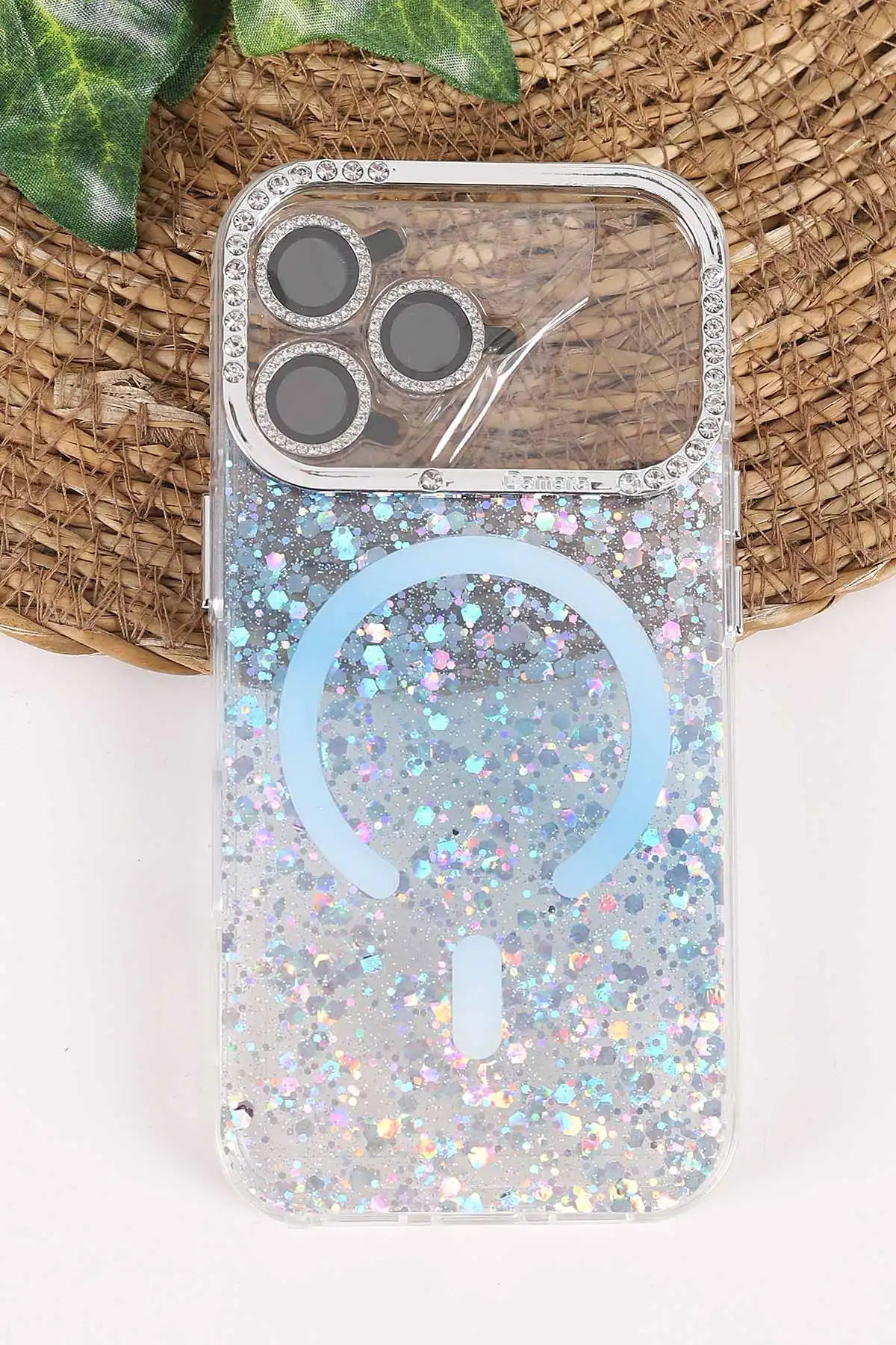 Mavi TeknoCase İPhone 17 Pro Uyumlu Sortie Diamond Case Serisi Sert Silikon Telefon Kılıfı 458011