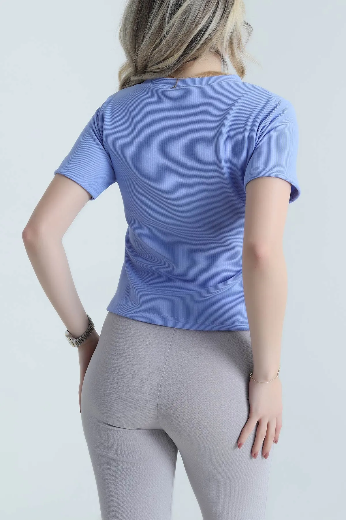 Mavi Tokalı Ottoman Kadın Bluz 457542