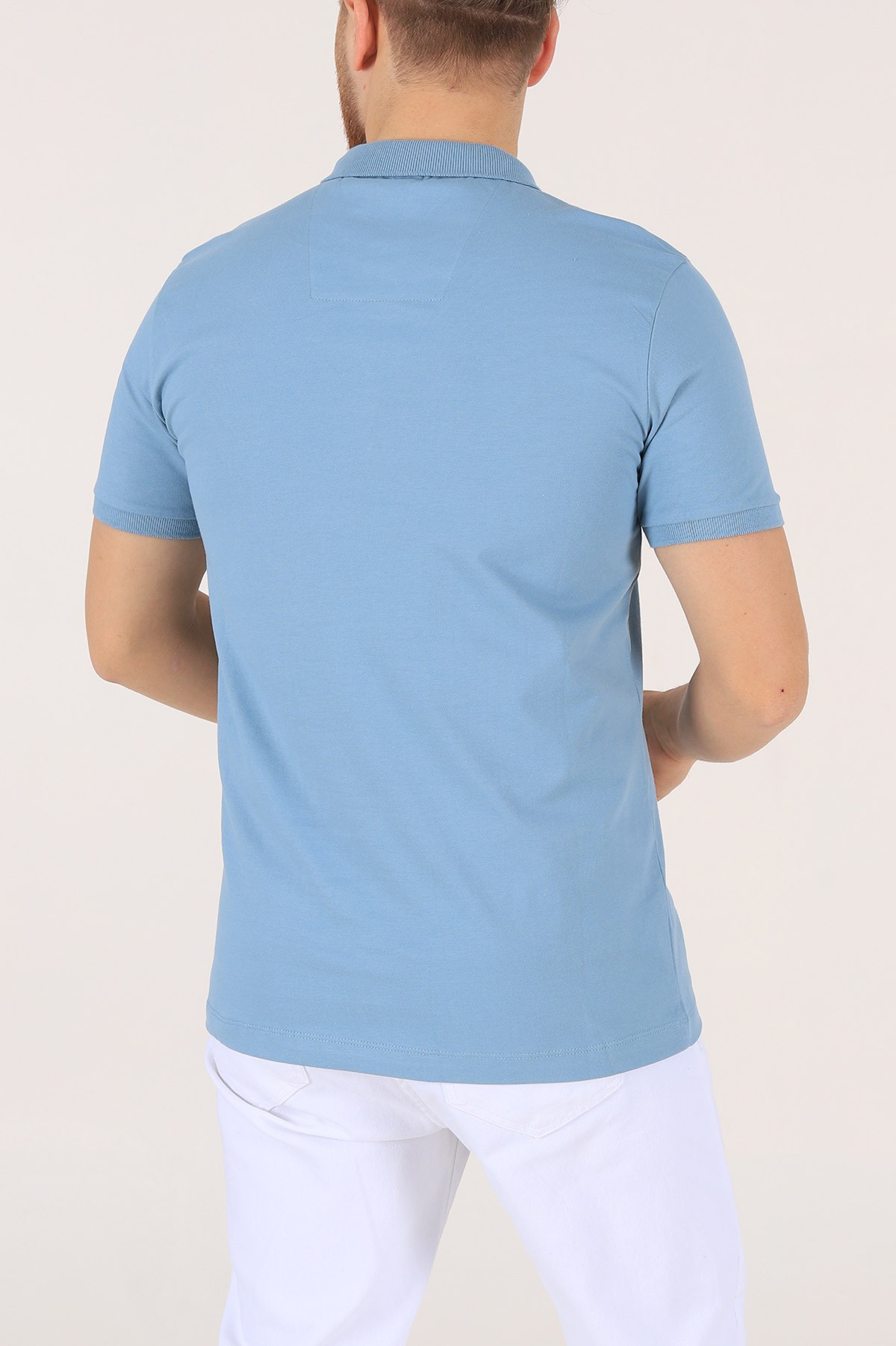 Mavi Yakalı Düğmeli Erkek Tişört 172201