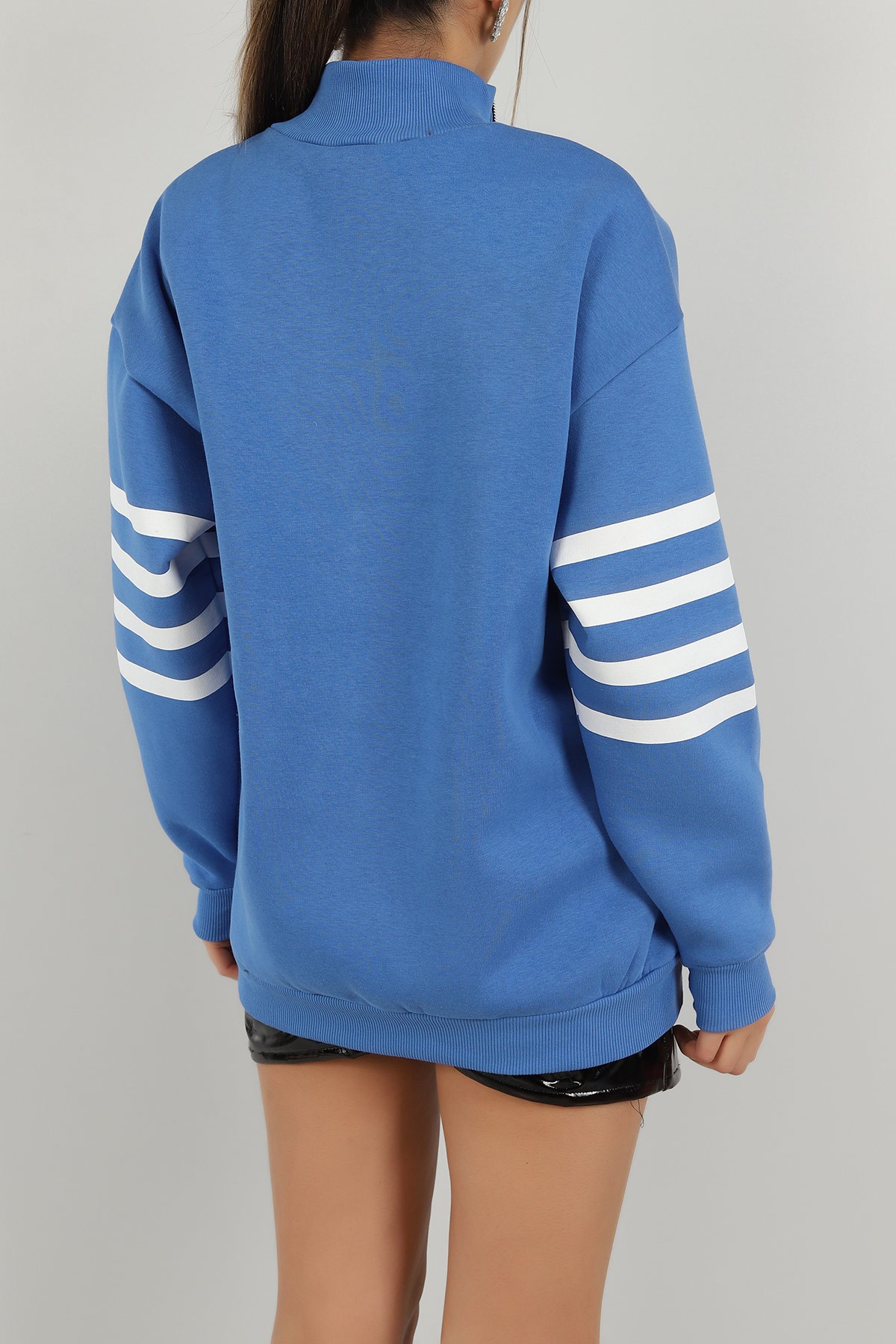 Mavi Yarım Fermuarlı İçi Şardonlu Sweat 146616