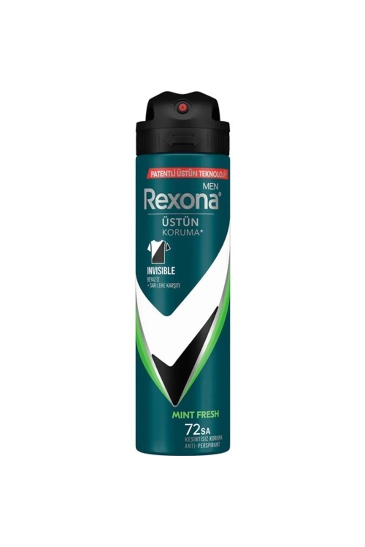 Rexona Men Erkek Sprey Deodorant Invisible Mint Fresh 72 Saat Kesintisiz Koruma 150 ml 286785