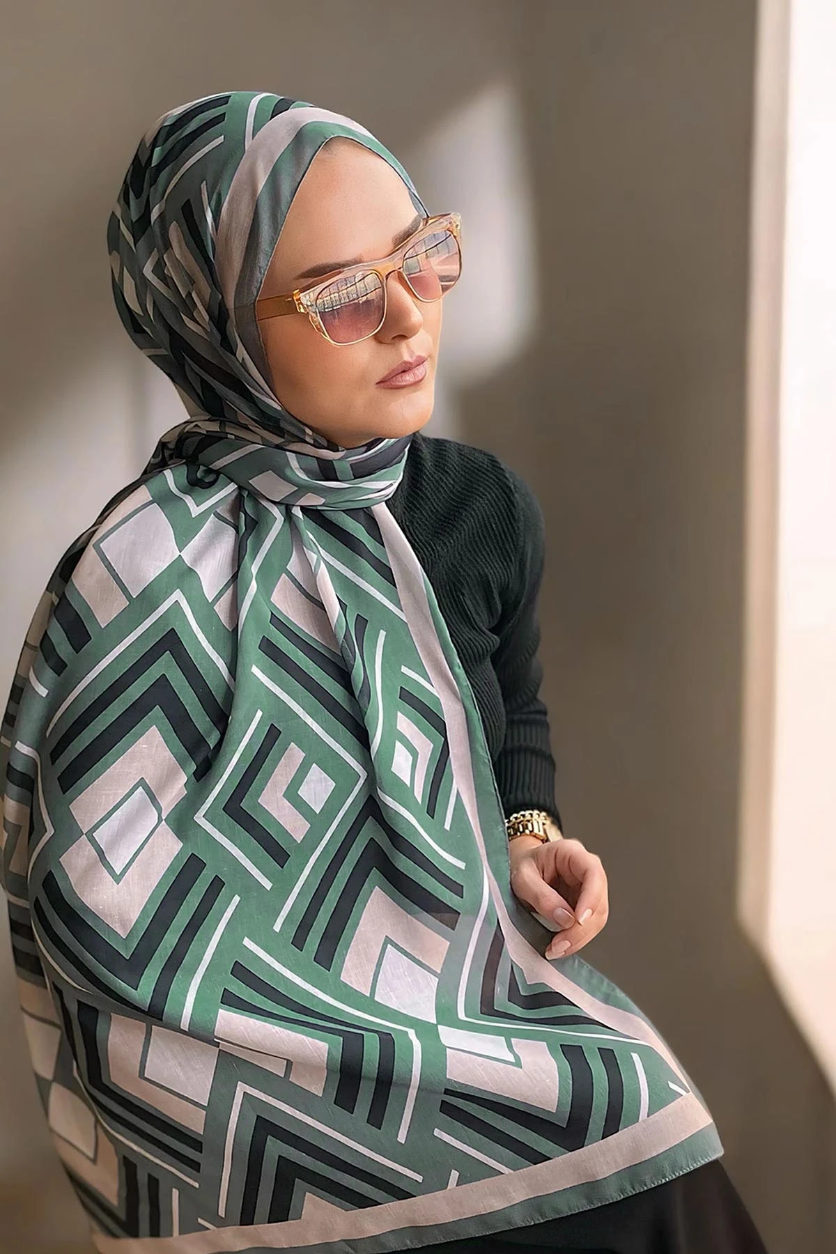 Mint 180X70 cm Dijital Baskı Desenli Pamuk Şal Marlow 332756