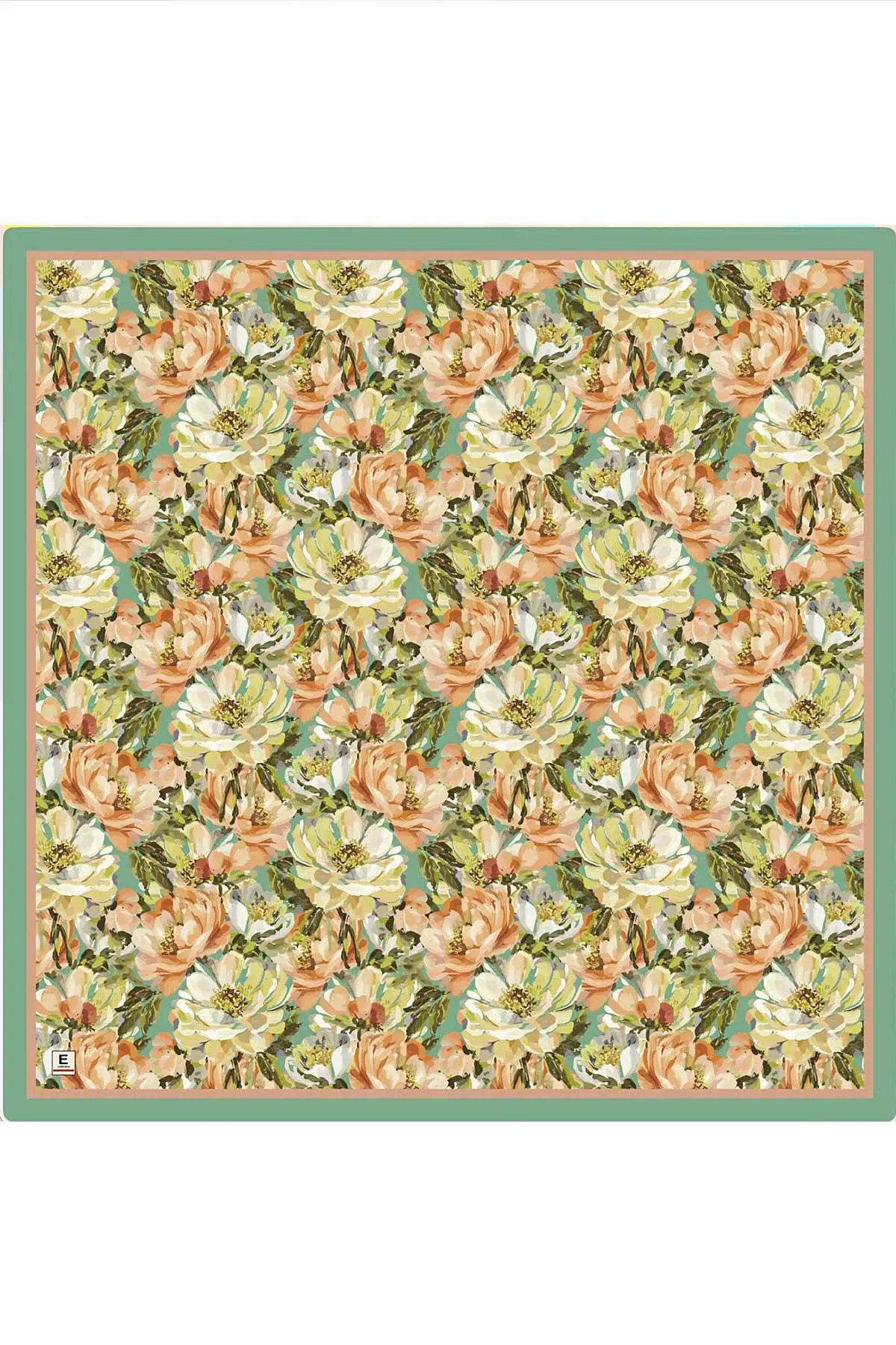 Mint 95x95 Cm Dijital Baskılı Botanik Desen Soft Eşarp 473299