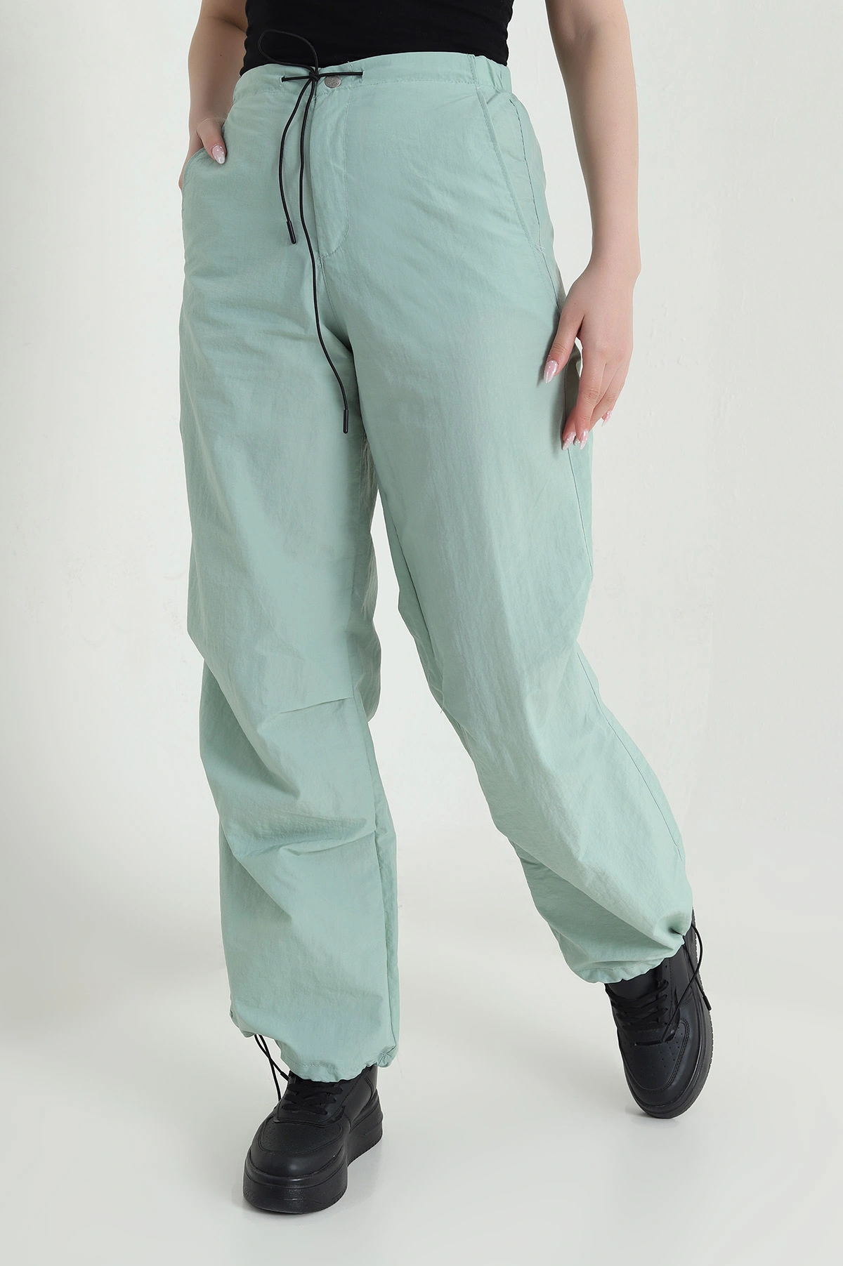 Mint Fermuarlı Paraşüt Kadın Pantolon 461580