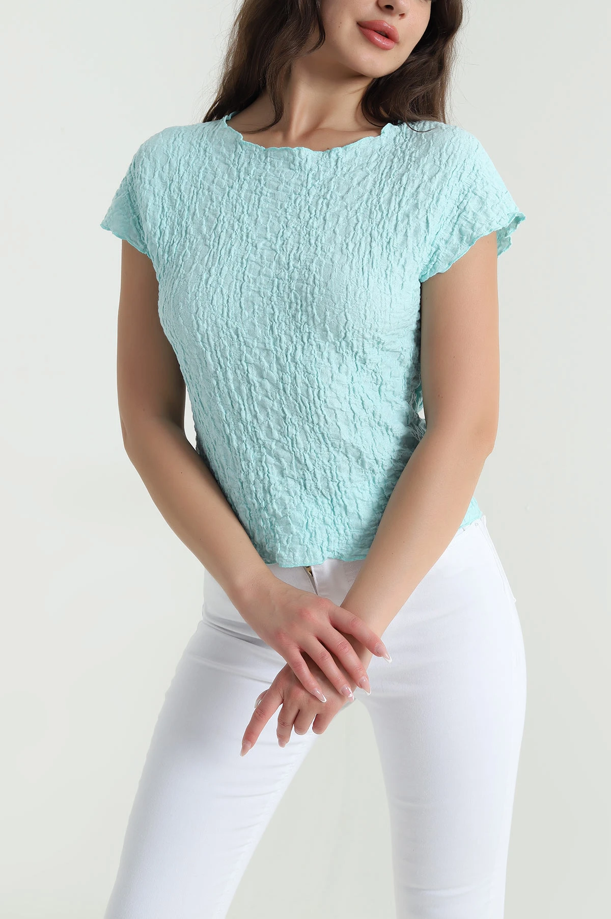 Mint Kolsuz Kadın Gofre Bluz 463098