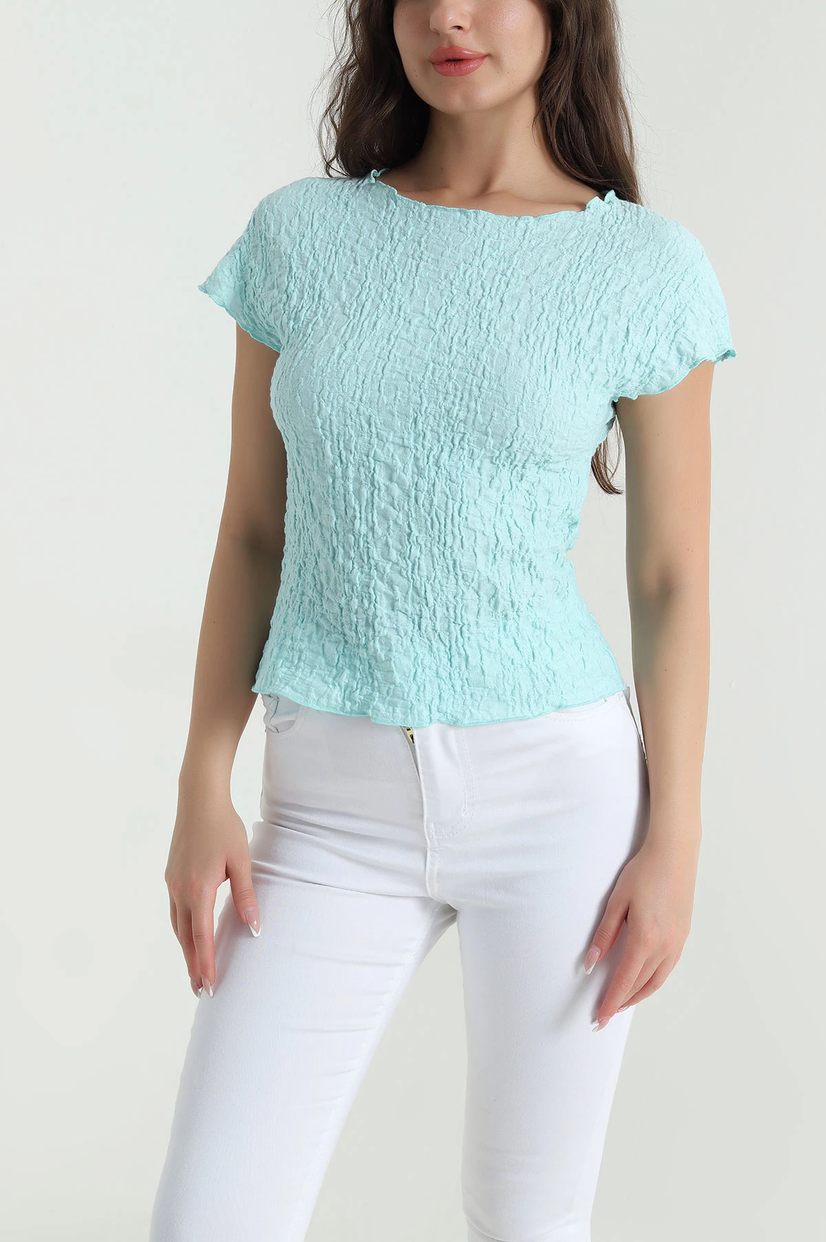 Mint Kolsuz Kadın Gofre Bluz 463098
