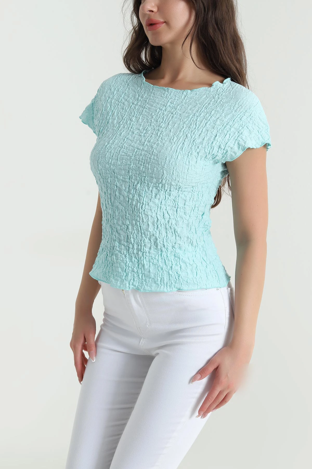 Mint Kolsuz Kadın Gofre Bluz 463098