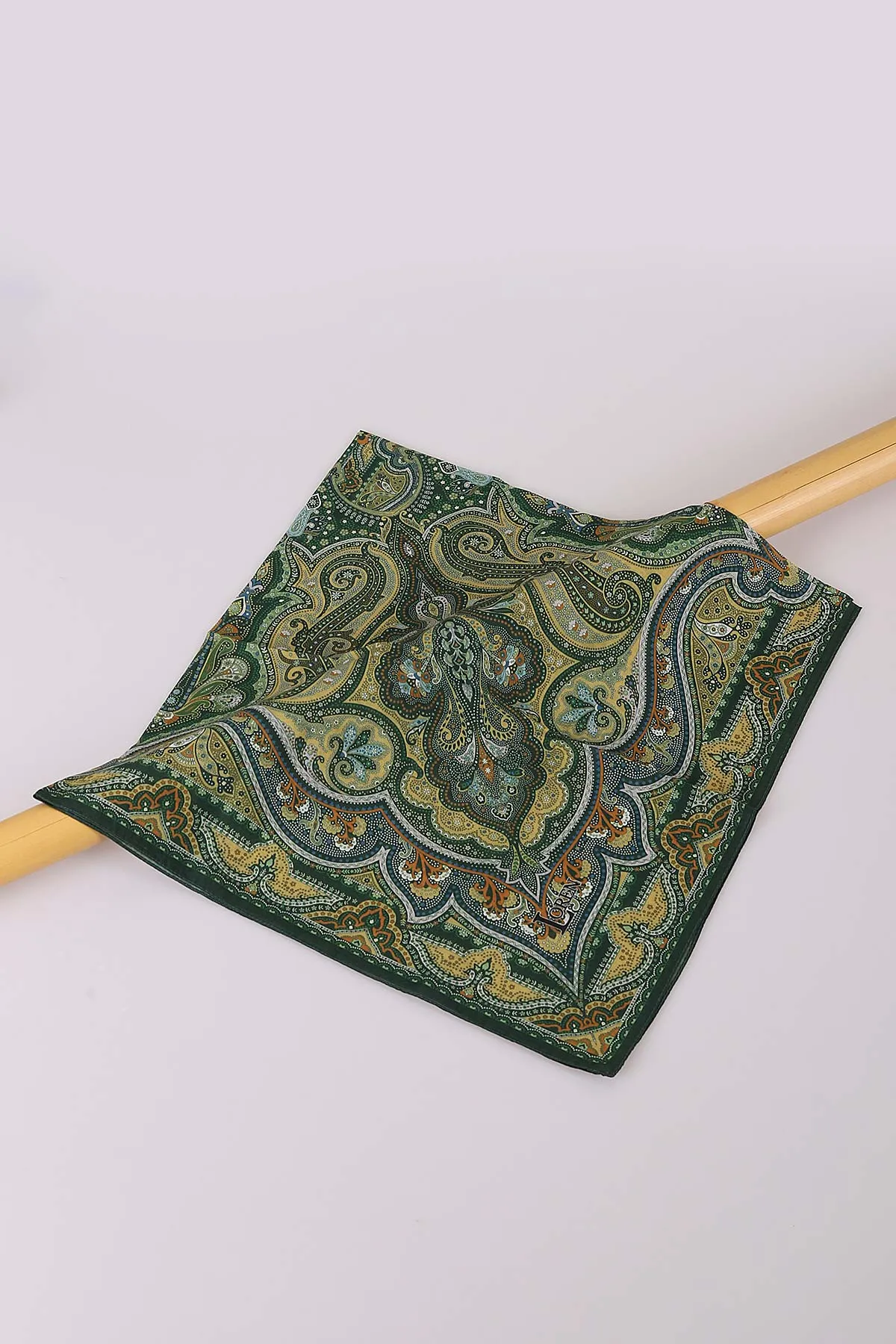 Mint Yeşili 90x90 Cm Dijital Baskı Jevel Desenli Pamuk Eşarp 364733