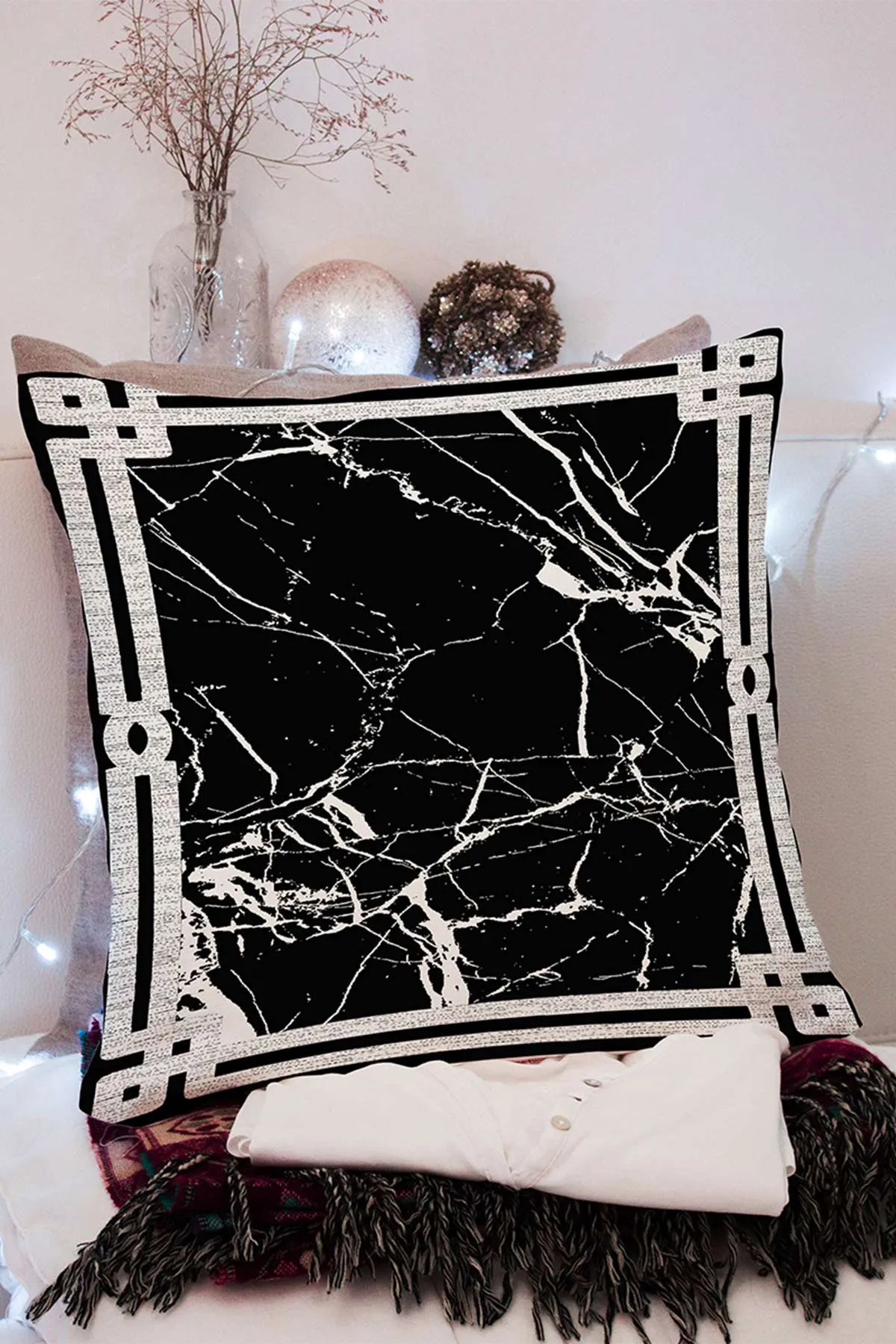 43x43 Dijital Baskılı Fermuarlı Modern Kırlent Kılıfı 308781