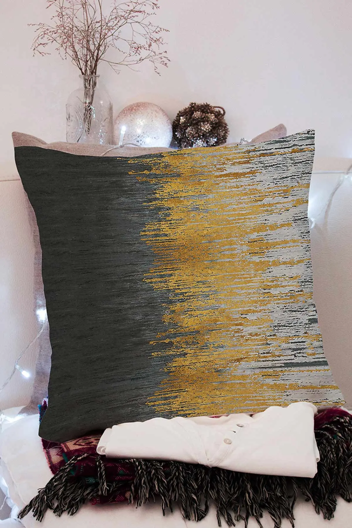 43x43 Dijital Baskılı Fermuarlı Modern Kırlent Kılıfı 308777