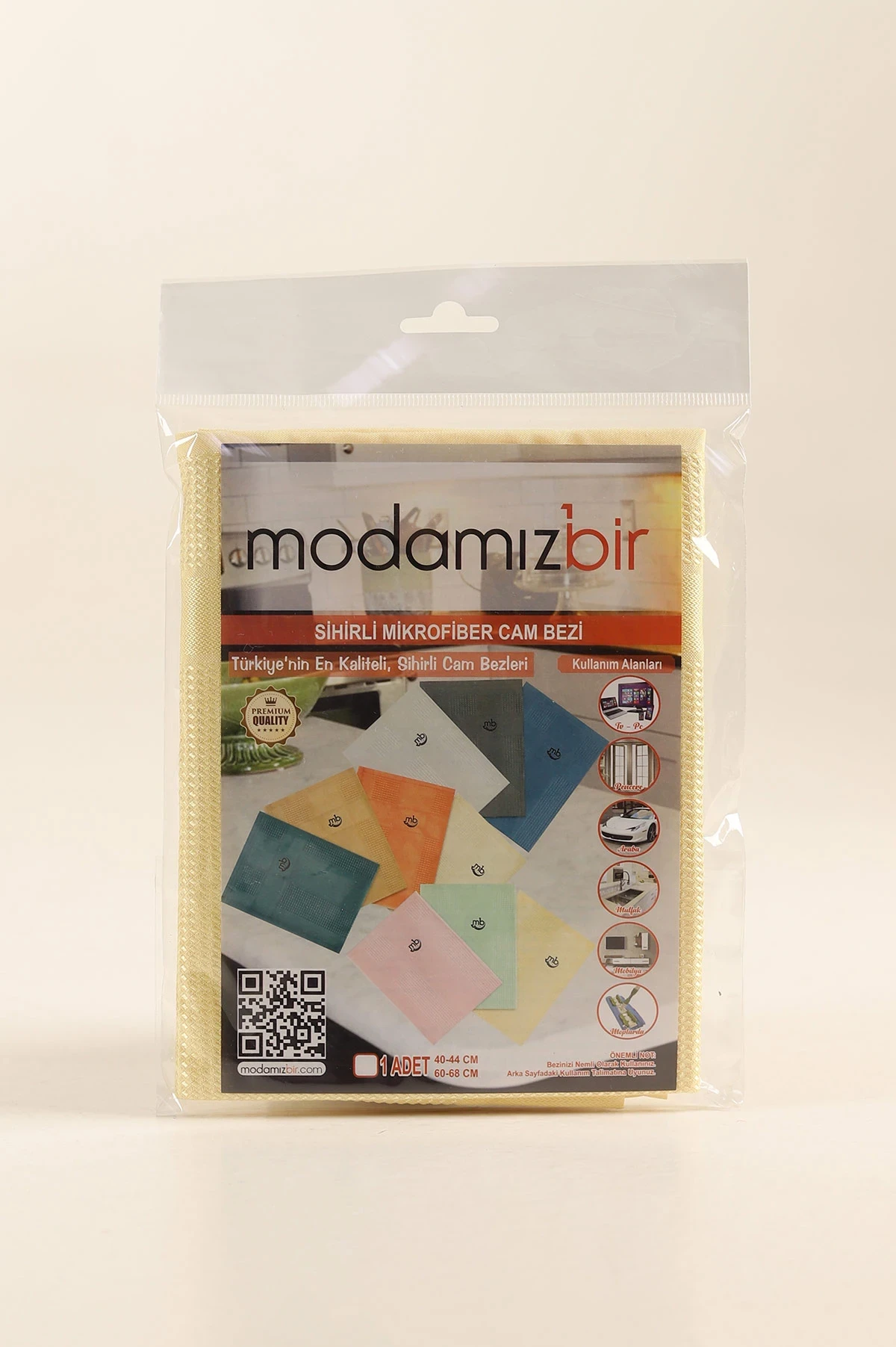 Modamızbir Mikrofiber İz Bırakmayan Silme Kurulama Sarı Sihirli Cam Bezi (42x64) 230046
