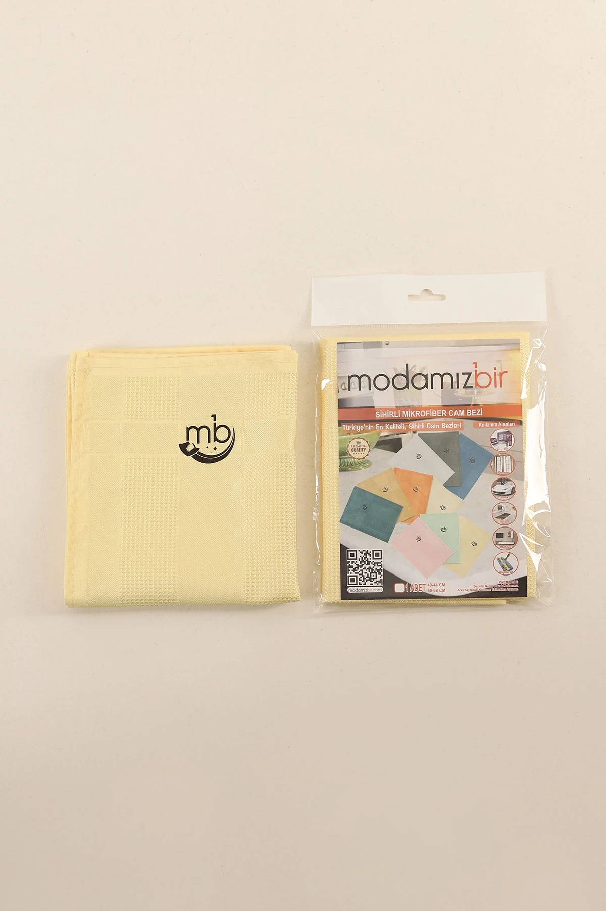 Modamızbir Mikrofiber İz Bırakmayan Silme Kurulama Sarı Sihirli Cam Bezi (42x64) 230046
