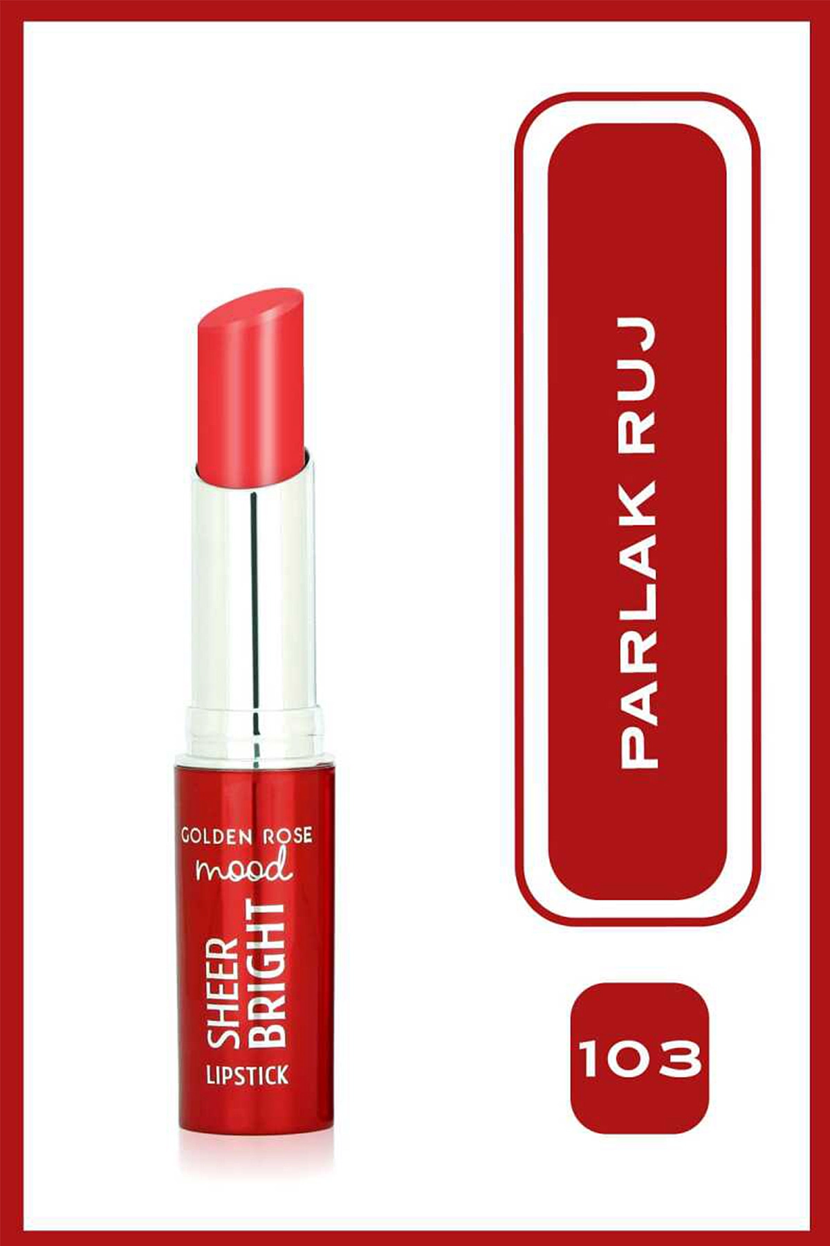 Mood Sheer Bright Lipstick -103 Coral Red - Parlak Ruj 406538