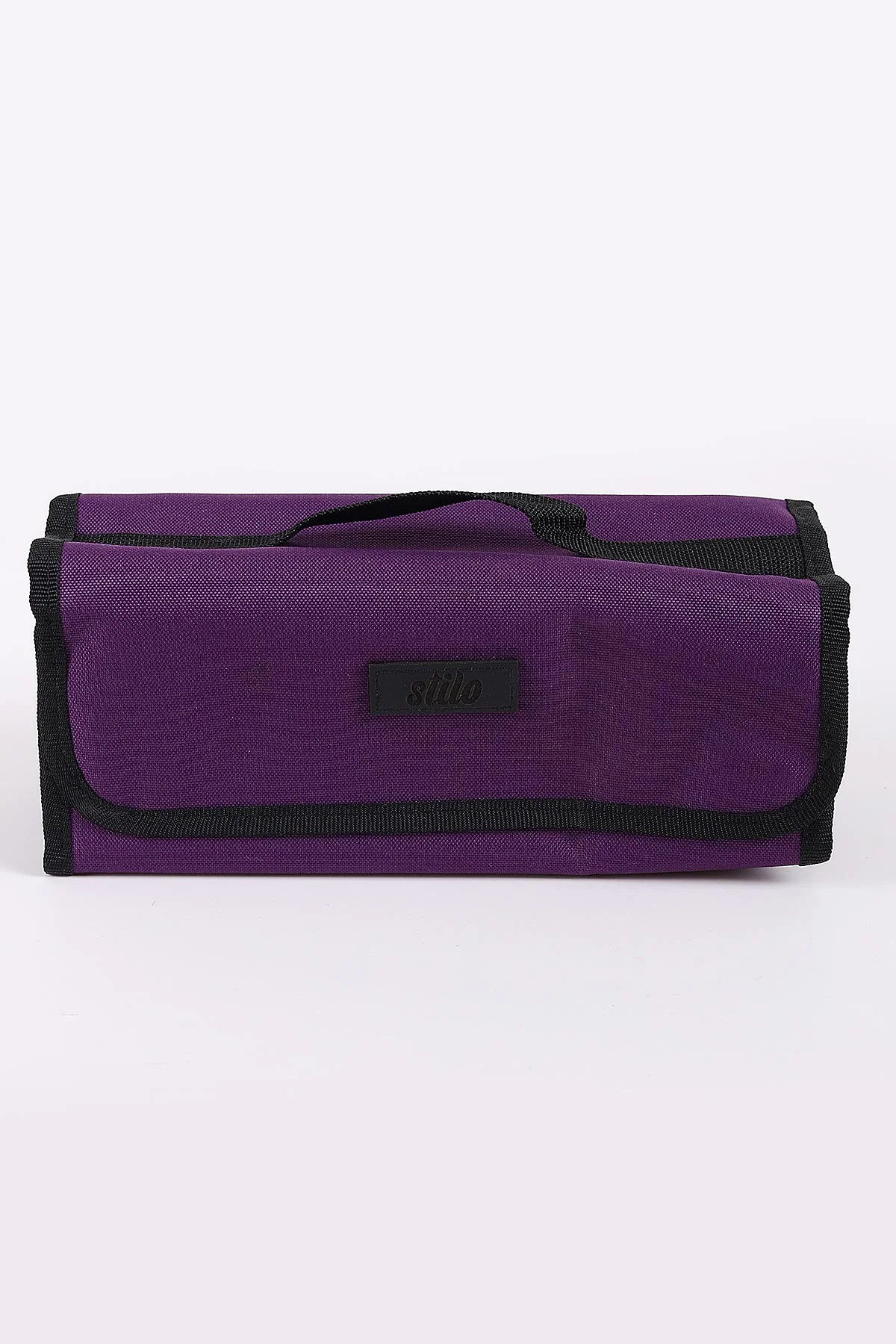 Mor 10x25 Cm Stilo Kumaş 4 Gözlü Çantalı Kalem Kutu 441690