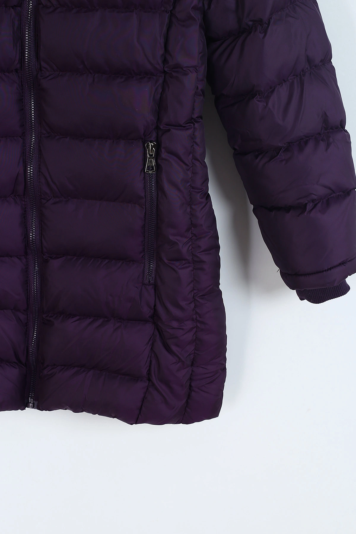 Mor (11-14 Yaş) Kapüşon Peluşlu İçi Kürklü Kız Çocuk Mont 309319