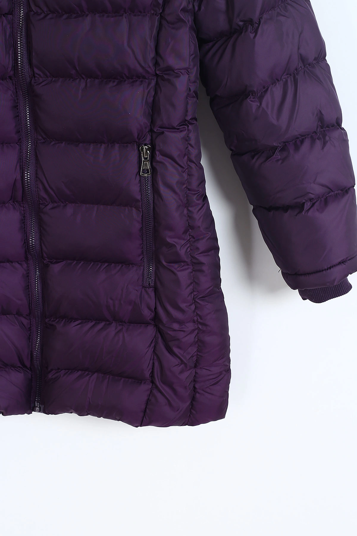 Mor (11-14 Yaş) Kapüşon Peluşlu İçi Kürklü Kız Çocuk Mont 309319