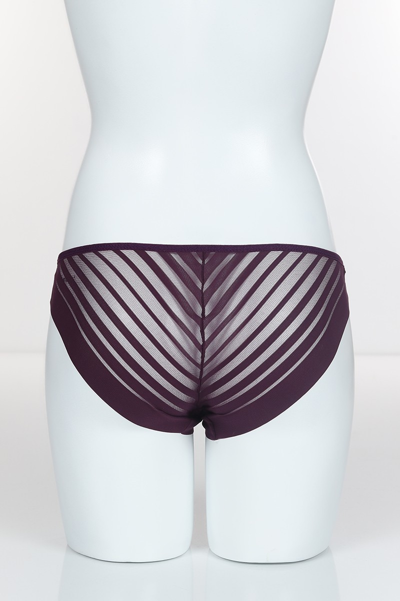 Mor 3687 Bikini Ön Arka Transparan Bant Külot 102374