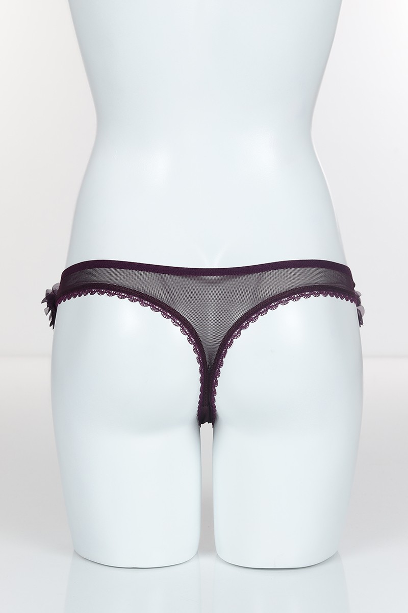 Mor 4064 Komple Tül Paçalar Çiçekli Tanga 101767