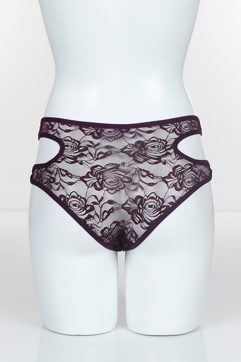 Mor 4145 Bikini Komple Lez Dantel Yanları Kavisli Külot 101821