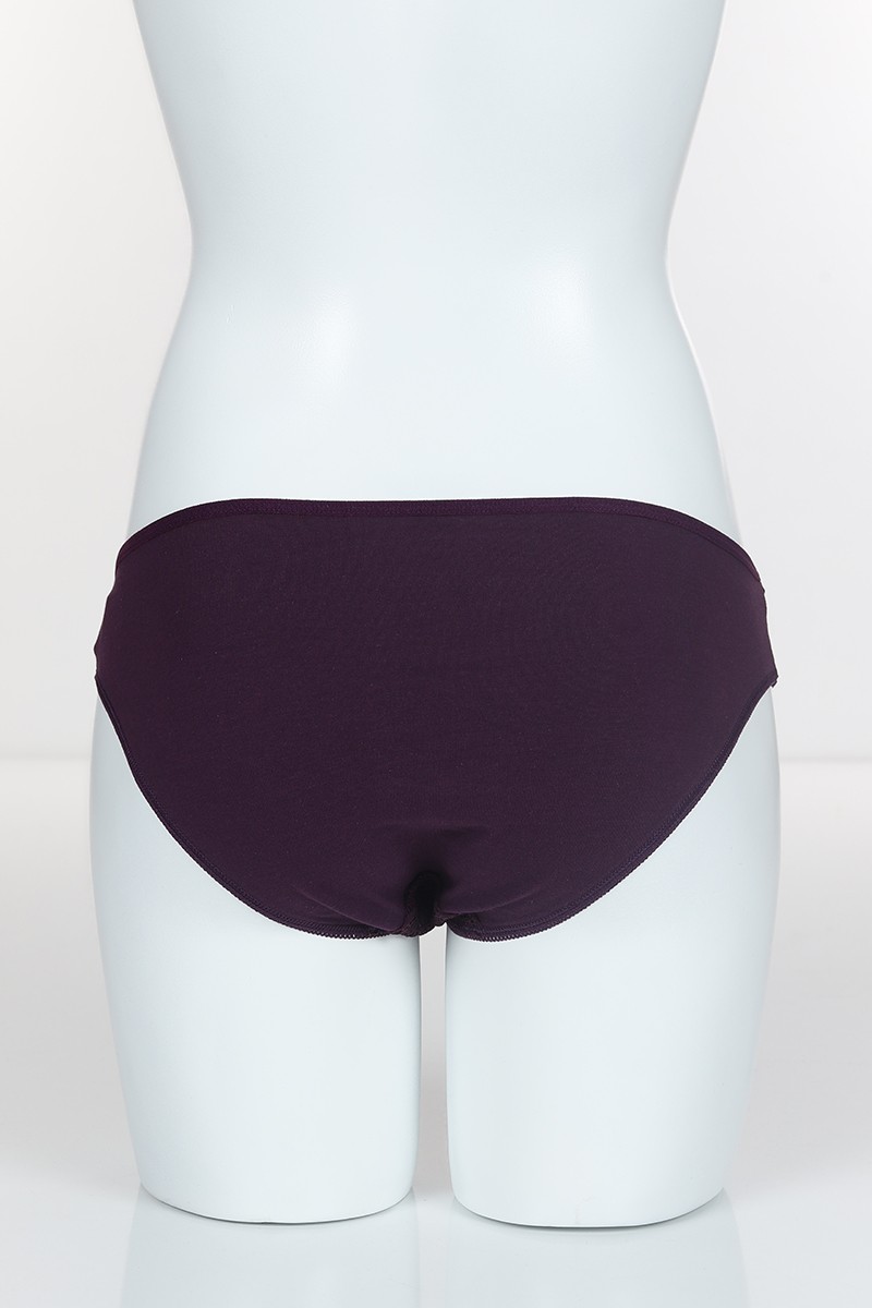 Mor 4280 Bikini Ön Kareli Bant Arka Pamuk Külot 101757
