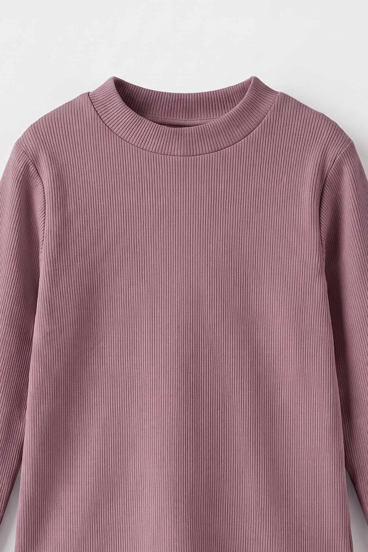 Mor (5-12 Yaş) Yarım Balıkçı Yaka Kaşkorse  Çocuk Body Sweatshirt 495423