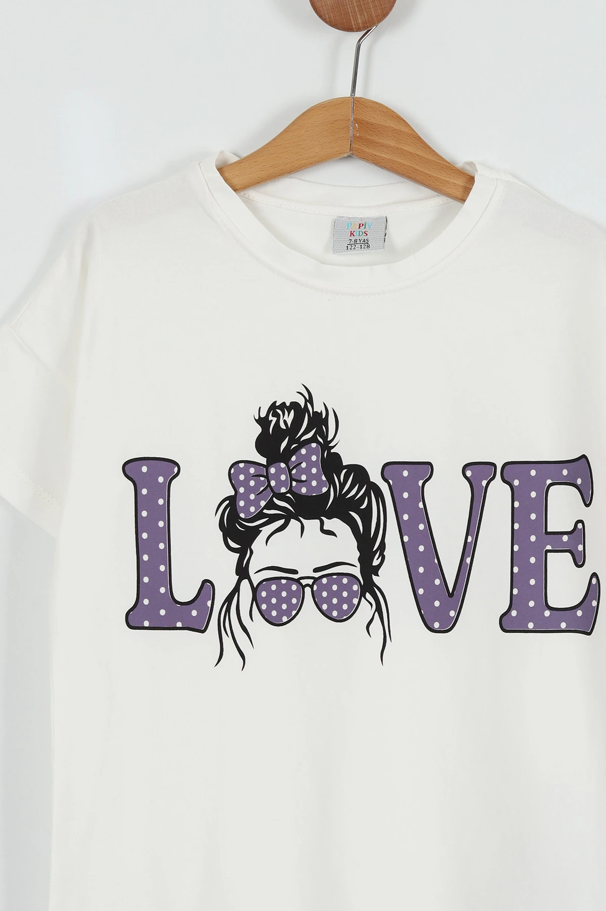 Mor (7-14 Yaş) Love Baskılı Kız Çocuk Takım 254740
