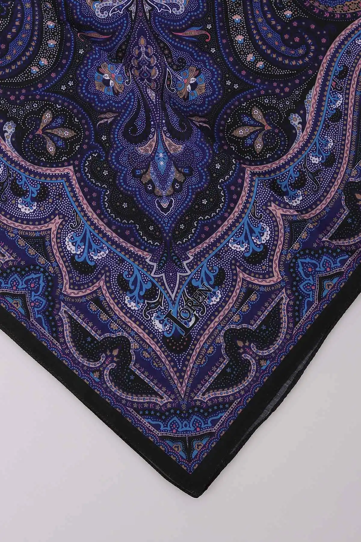 Mor 90x90 Cm Dijital Baskı Jevel Desenli Pamuk Eşarp 364738