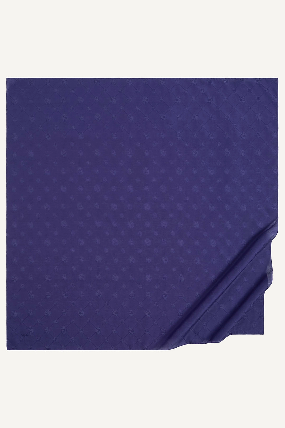Mor 98x98 Cm Jakarlı Desenli Monogram Eşarp 432677