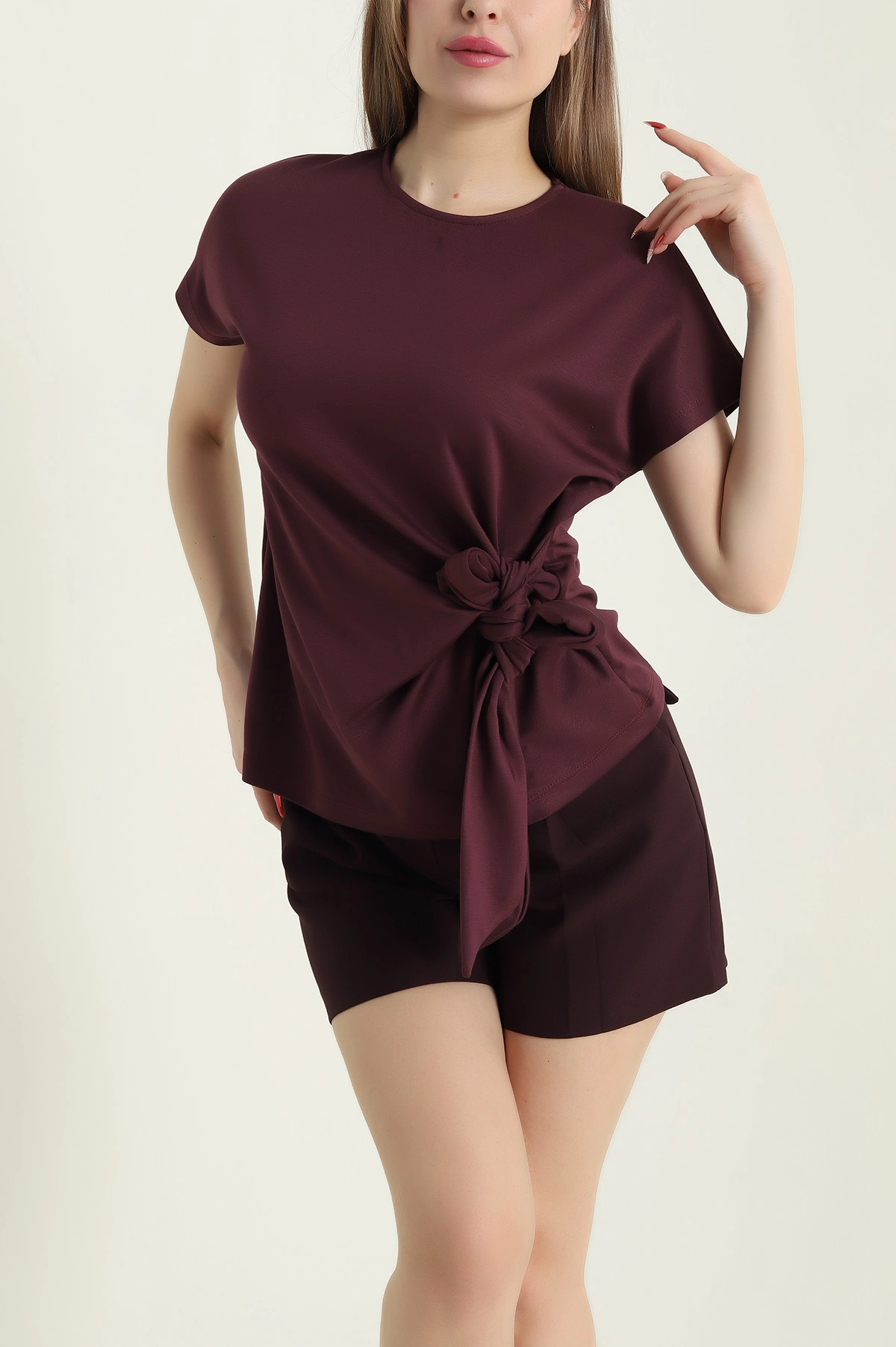 Mor Bağlamalı Modal Kadın Bluz 429544