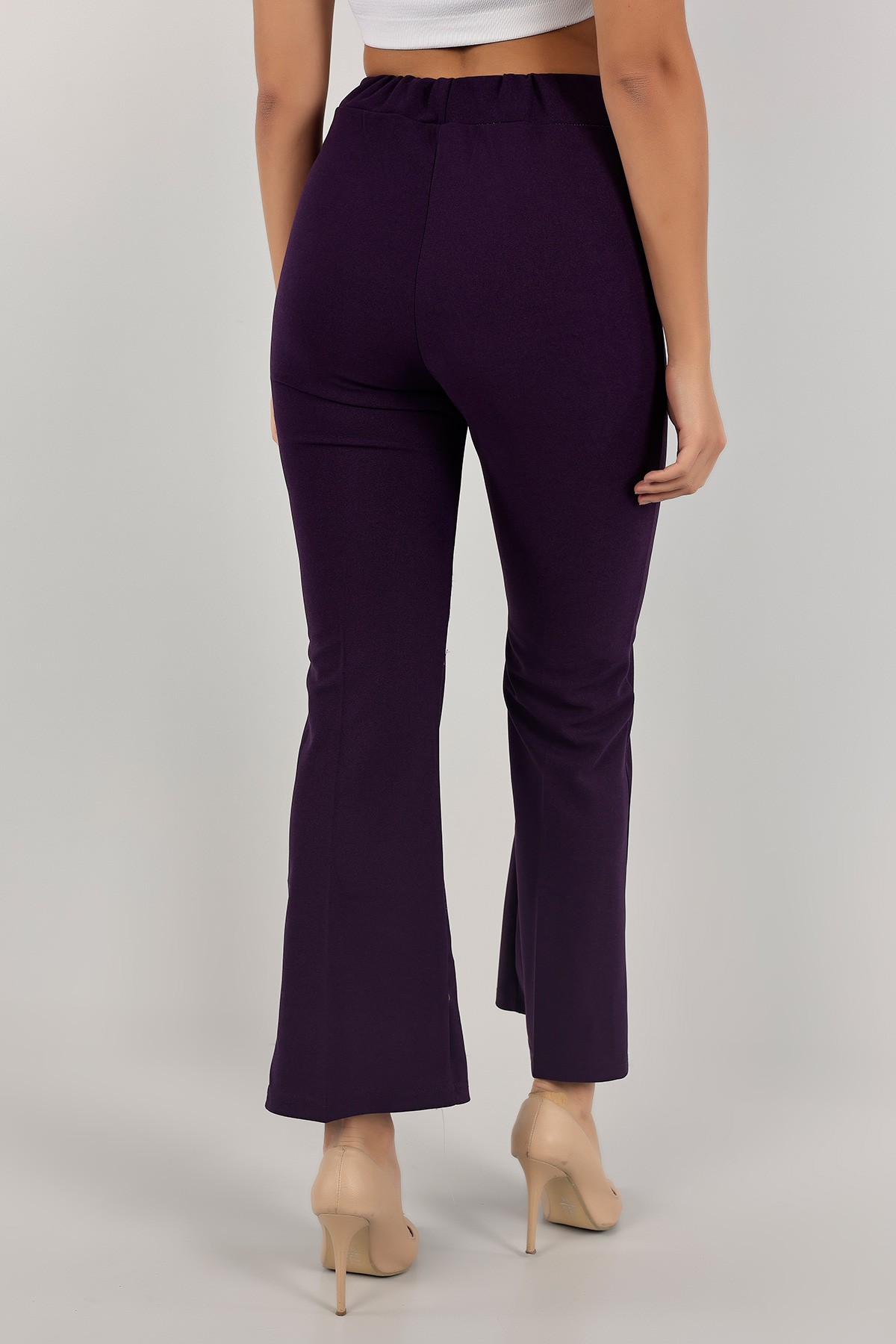 Mor Beli Lastikli Bayan Pantolon 138576