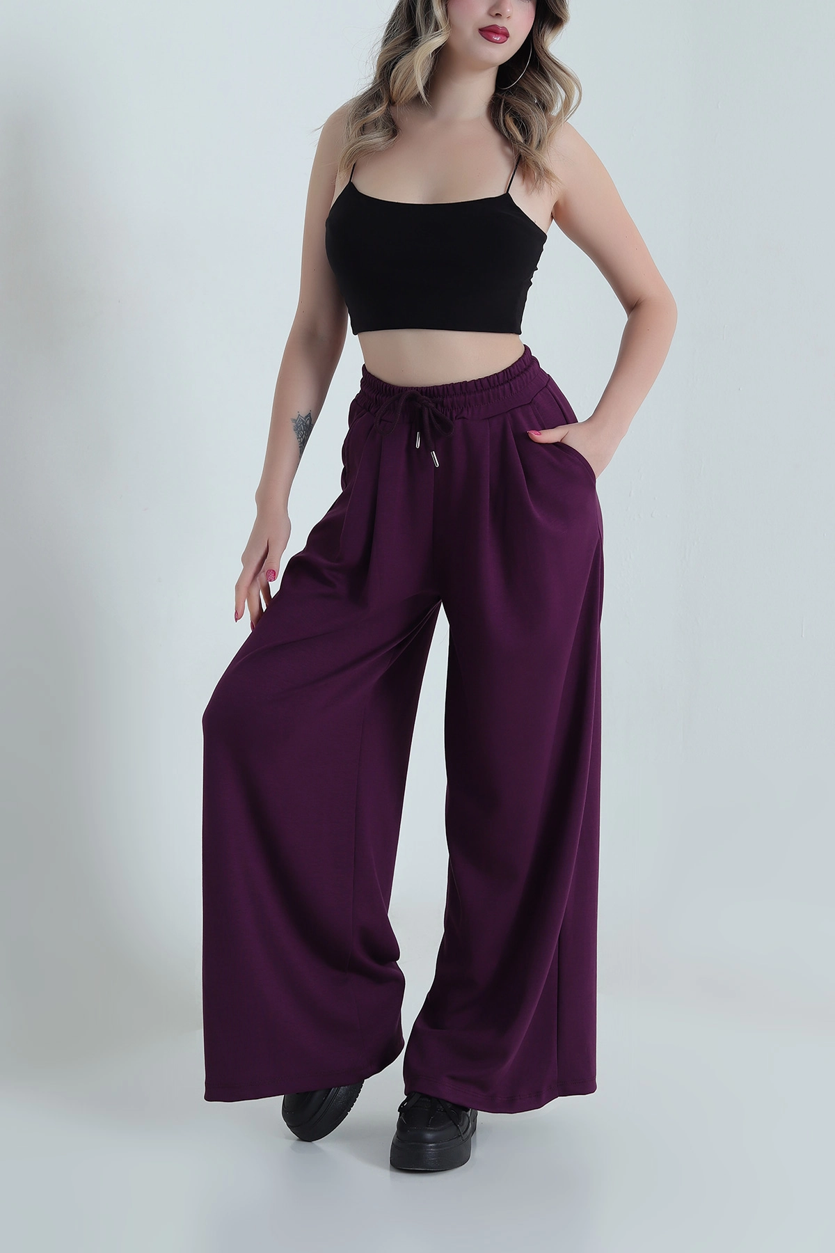 Mor Bol Paça Oysho Kadın Pantolon 493262