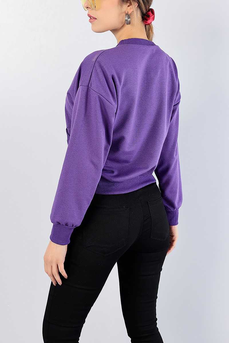 Mor Cep Tasarım Bayan Sweat 77491