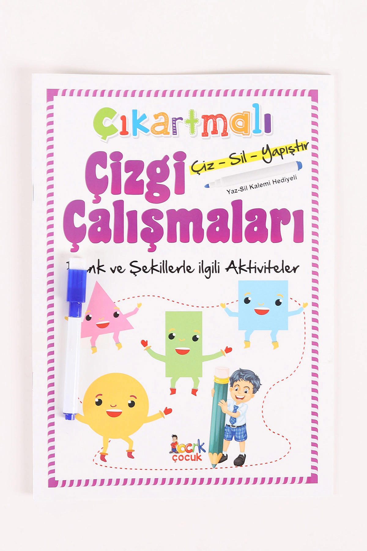 Mor Çizgi Çalışmaları Aktivite Kitabı - Renk ve Şekiller (Çiz-Sil-Yapıştır - Kalem Hediyeli) 2-4 Yaş 459024