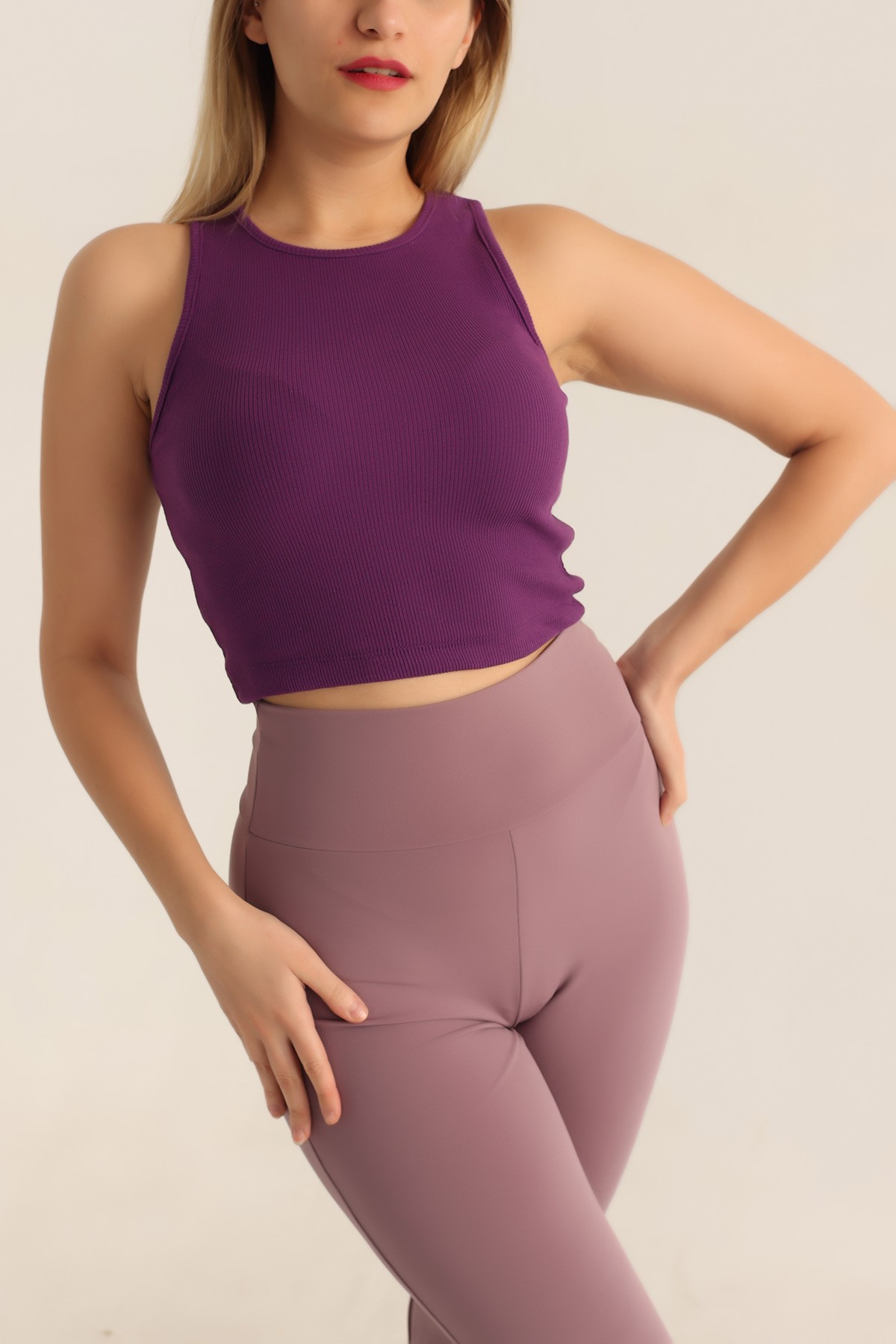 Mor Fitilli Bayan Crop Üst 181448