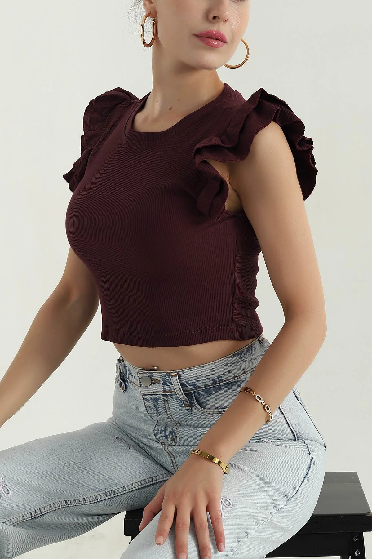 Mor Fitilli Kadın Bluz 381311
