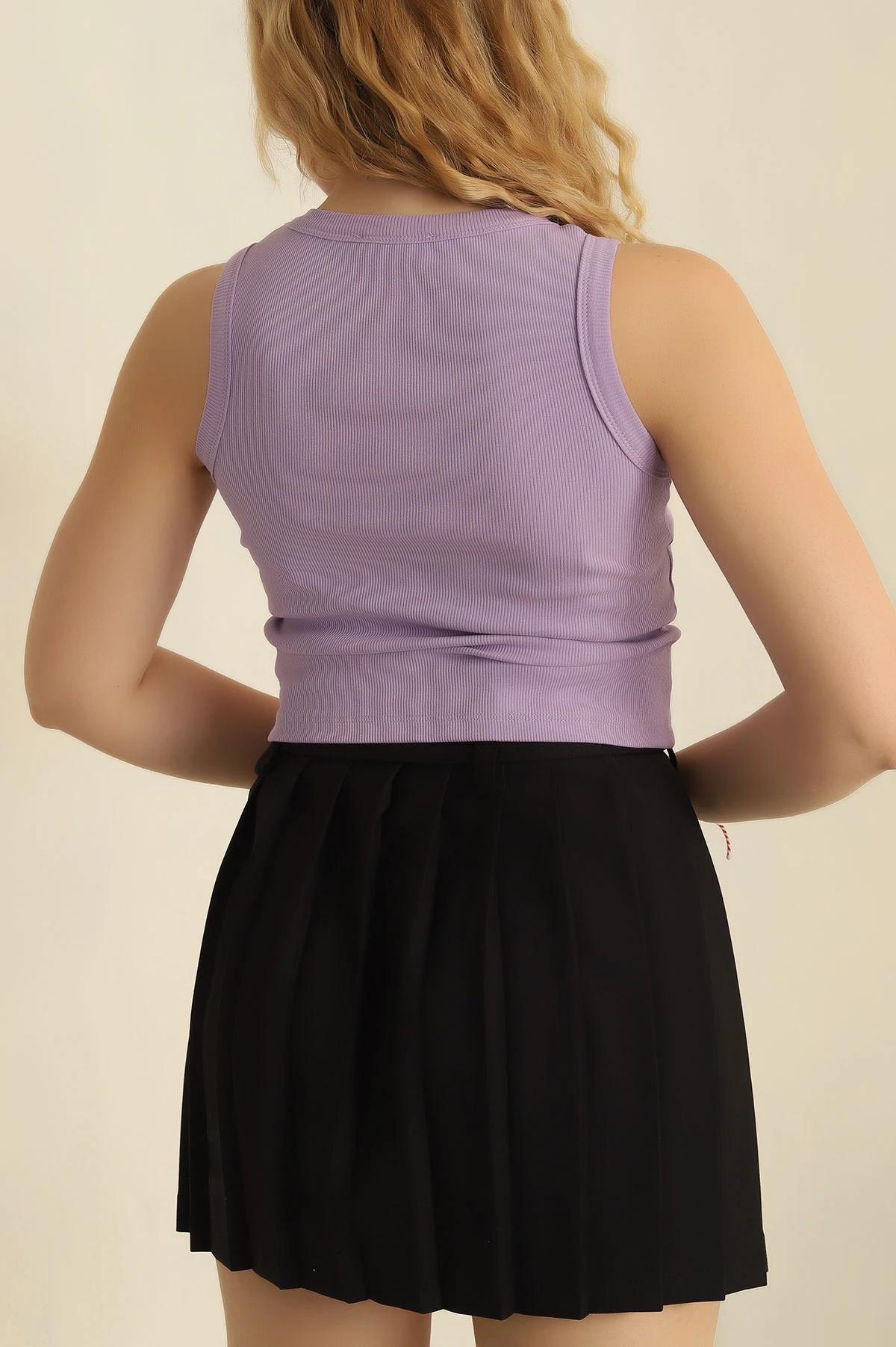 Lila Fitilli Likralı Atlet 253709