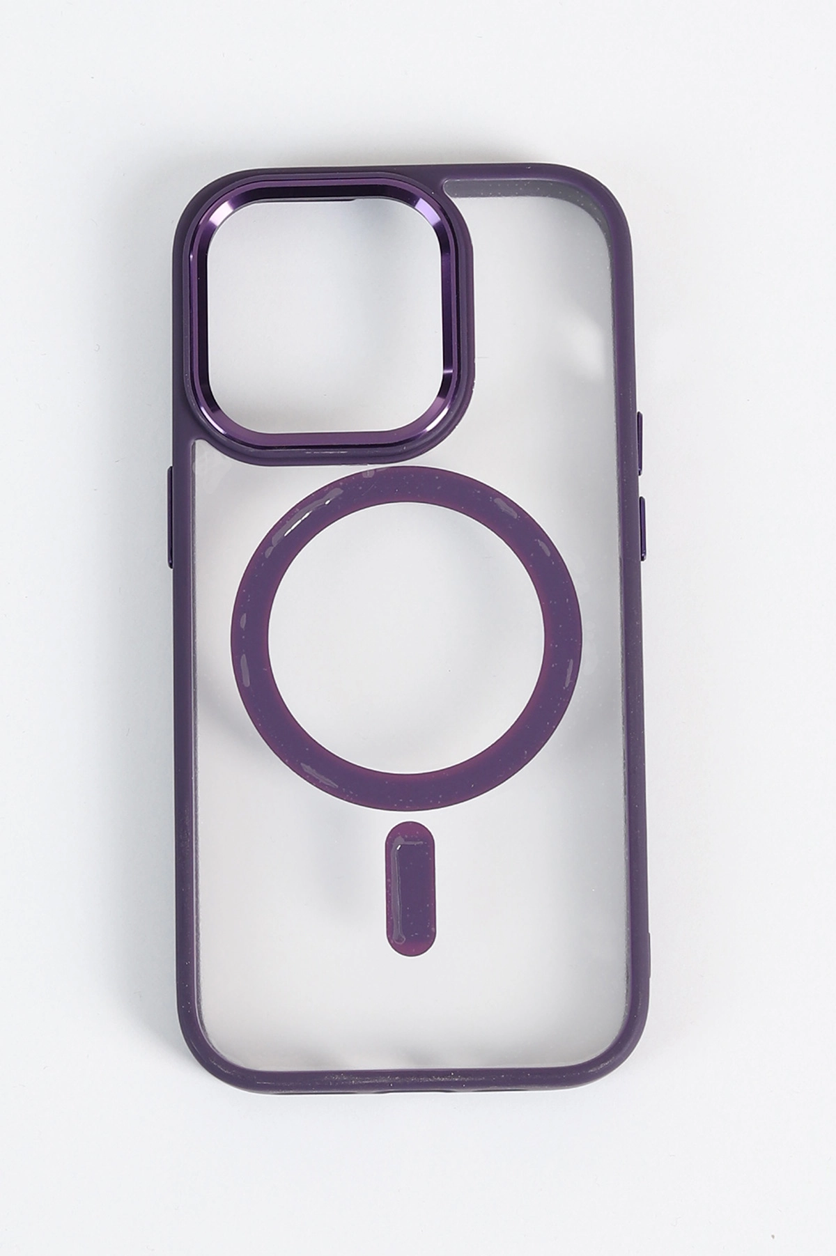 Mor İPhone 14 Pro Uyumlu Krom Magsafe Serisi Soft Tpu Slikon Telefon Kılıfı 349198