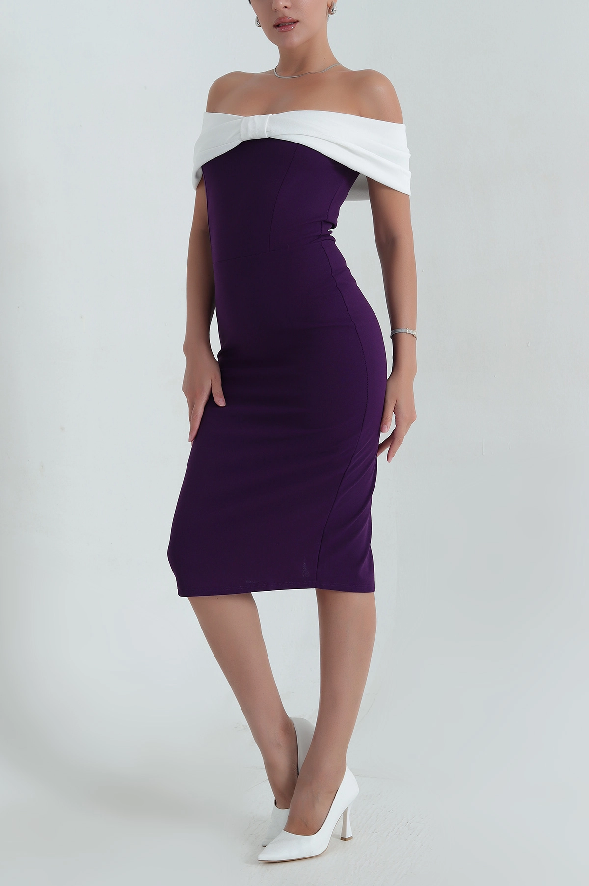 Mor İthal Crep Kadın Abiye 380086