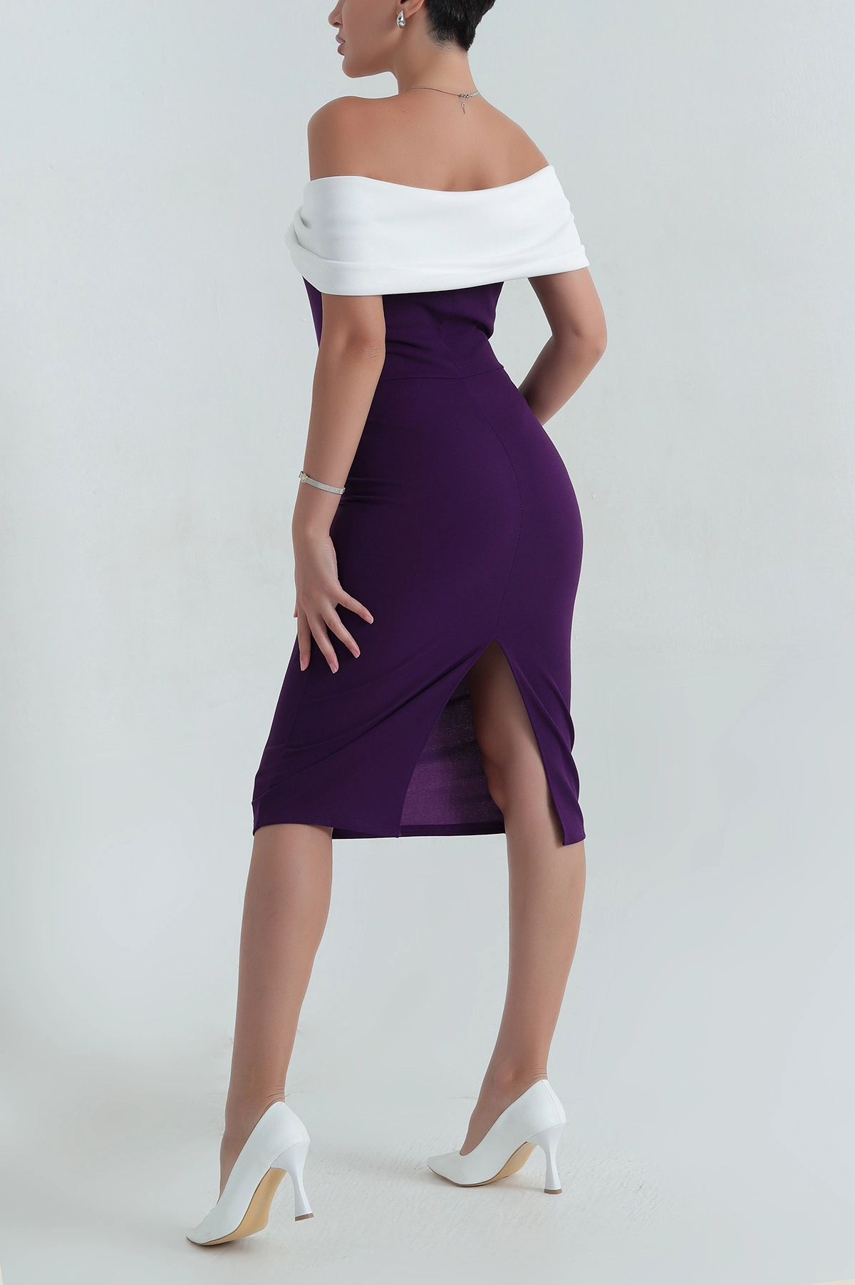 Mor İthal Crep Kadın Abiye 380086