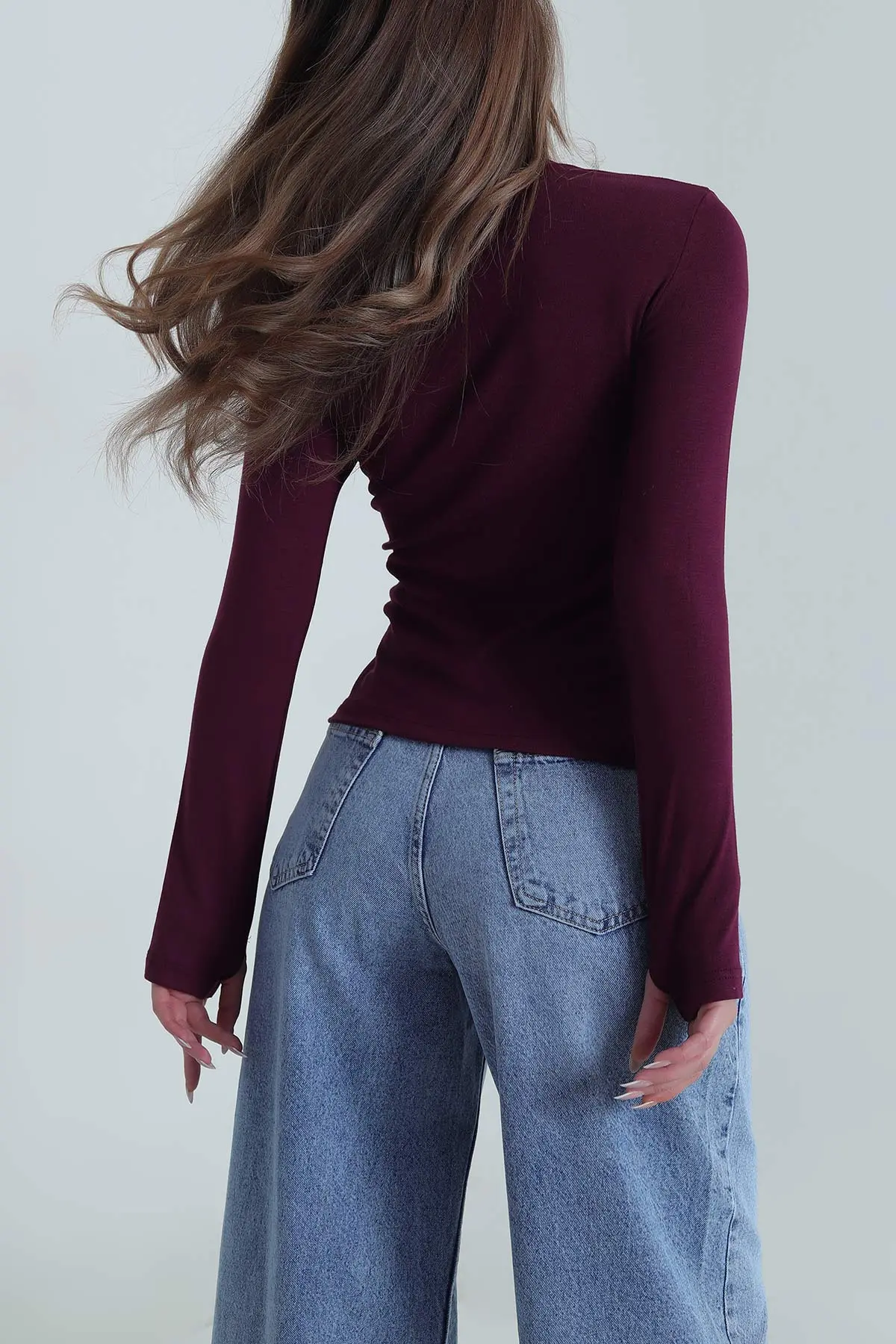 Mor Lİkralı Kadın Body Bluz 488408