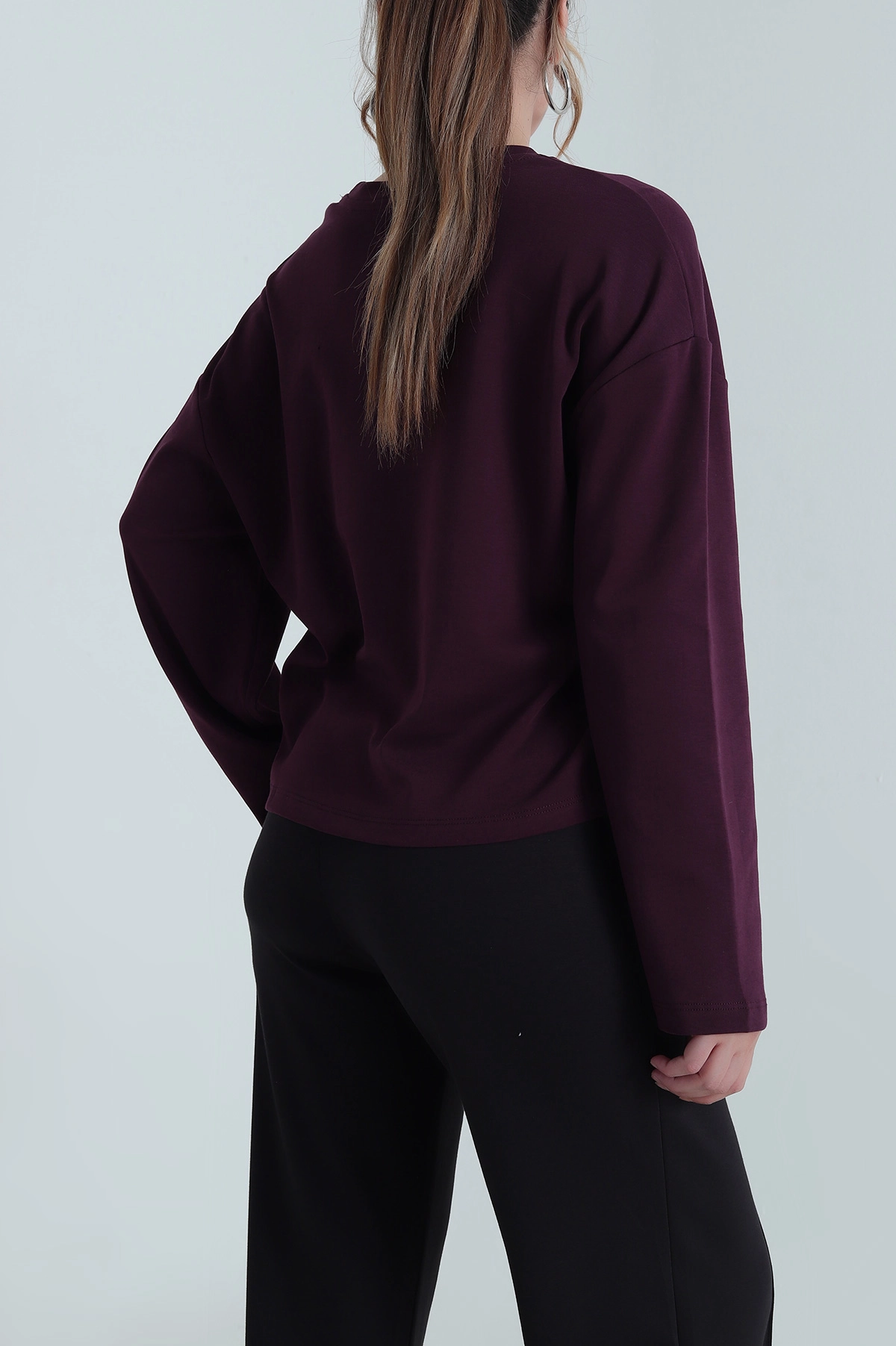 Mor Rahat Kalıp Kadın Body Bluz 483592